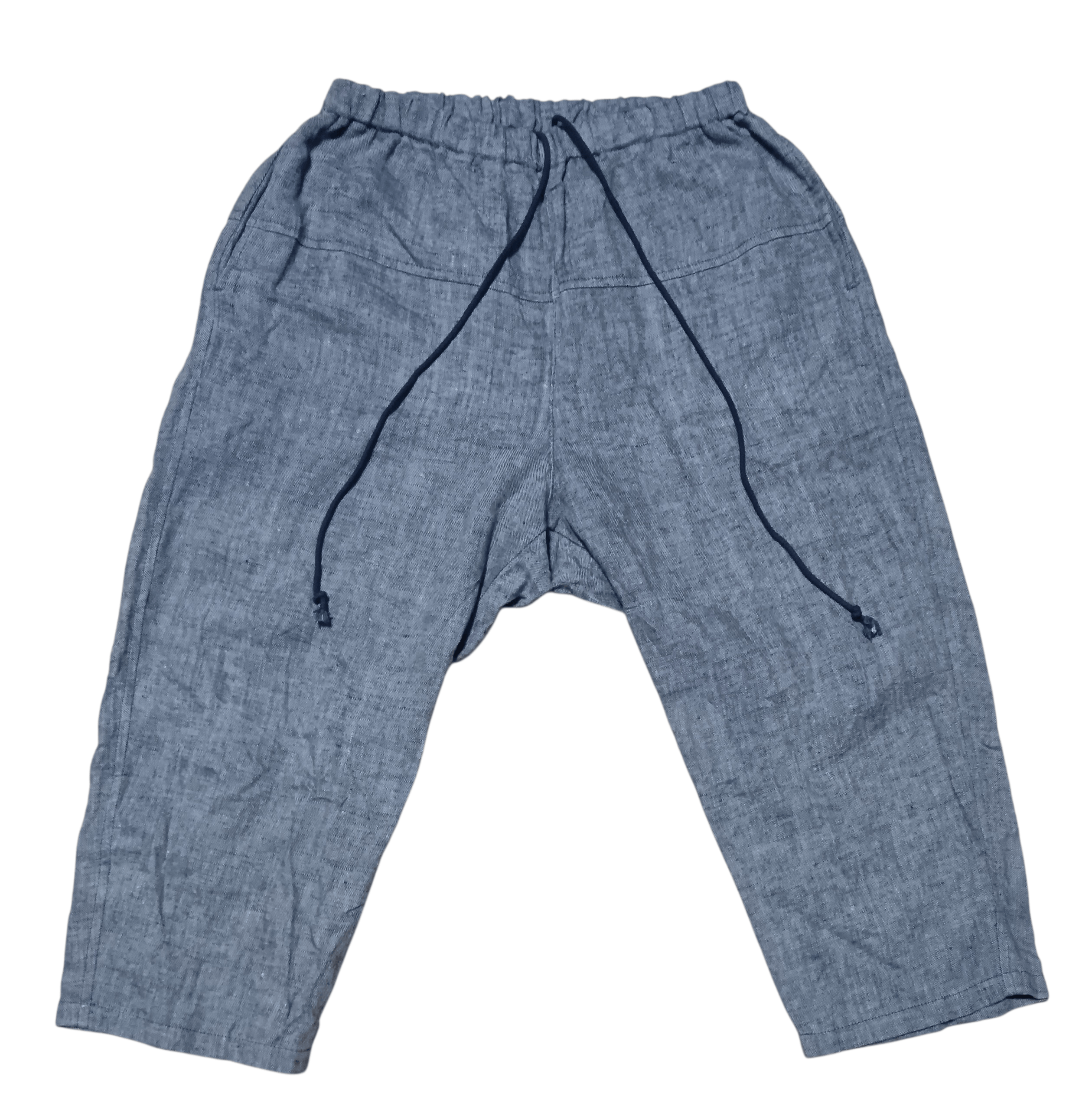 Johnbull JOHNBULL INDIGO LINEN DRAWSTRING SHORTS Size US 32 / EU 48 - 1 Thumbnail