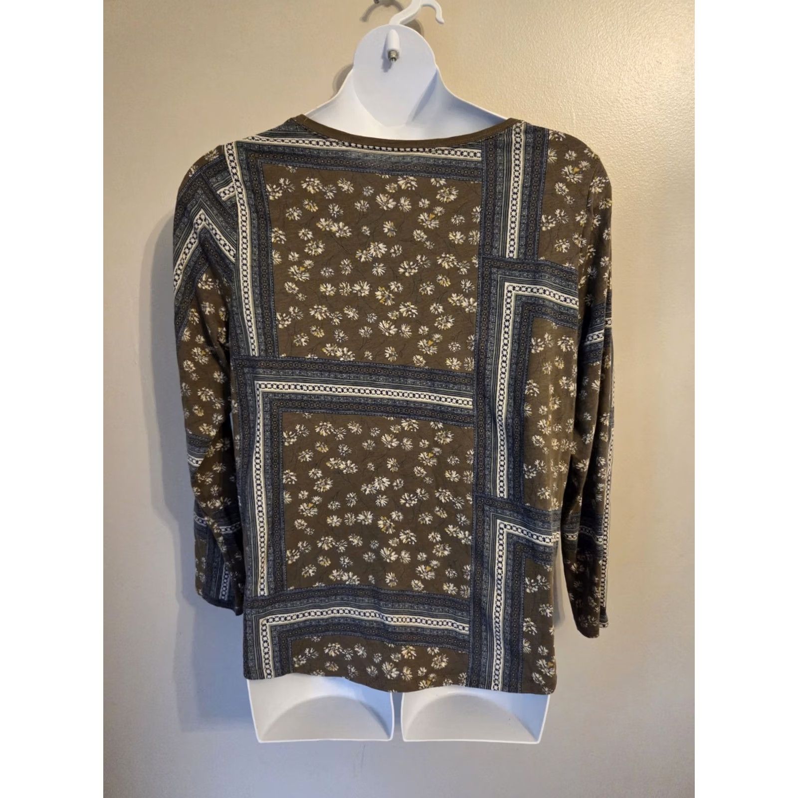 Vintage Sonoma The Everyday Tee Olive Green Floral T Shirt Cottagecore Boho 2X XXL Womens Size XXL / US 16-18 / IT 52-54 - 5 Thumbnail