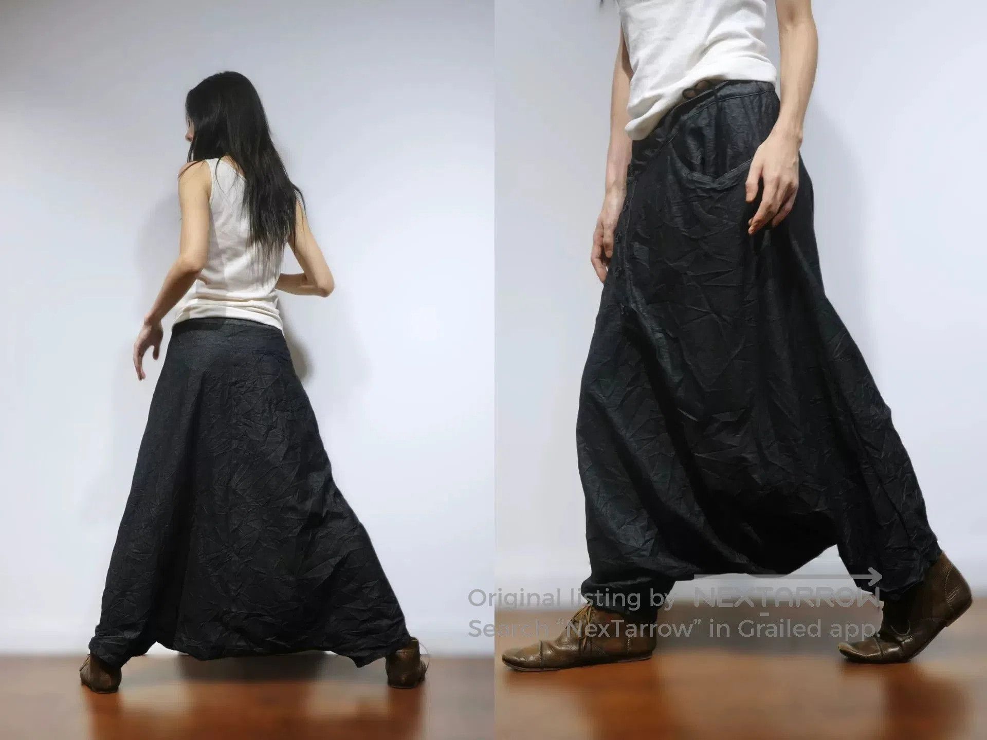 Y's Y's Yamamoto Cuffed Cropped Trousers. Size 25" / US 0 / IT 36 - 3 Thumbnail