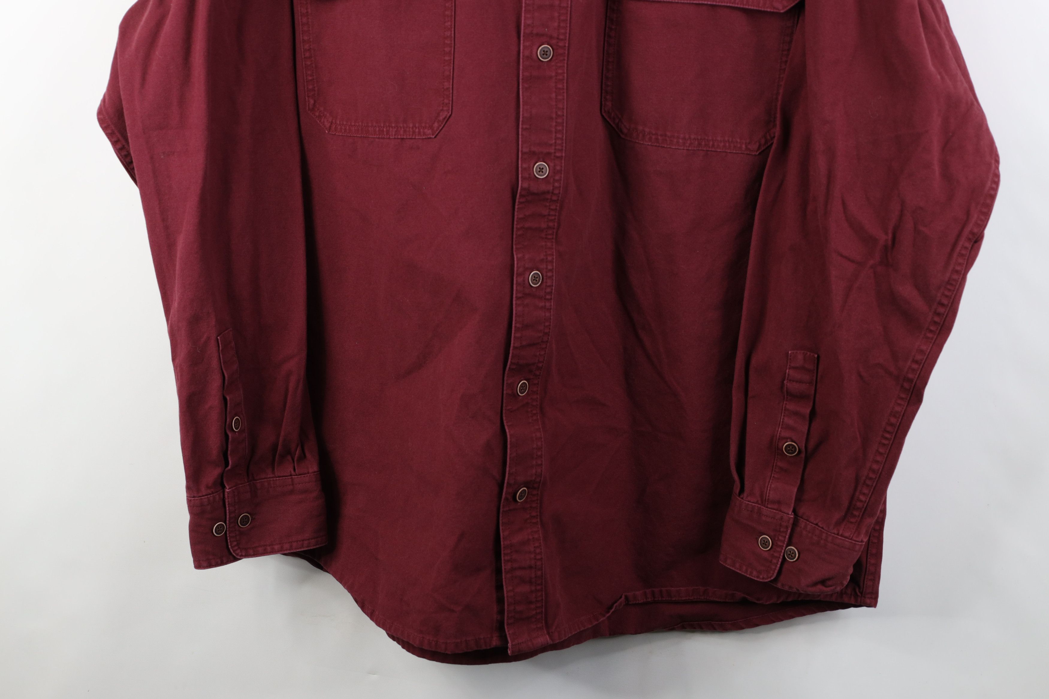 Cabelas Vintage Cabelas Heavyweight Canvas Collared Button Shirt Red Size US XXL / EU 58 / 5 - 3 Thumbnail
