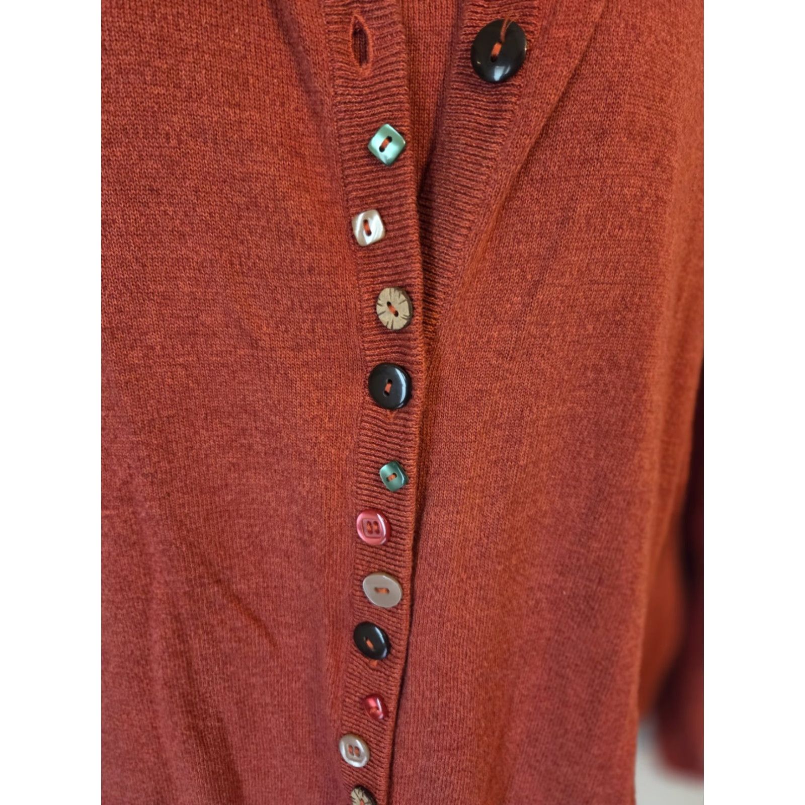 Vintage VINTAGE Koret Cardigan Sweater Top Knit 3X Rust 90s Woman Layered Look Long Sleeve Plus Size Womens Size XXL / US 16-18 / IT 52-54 - 2 Thumbnail