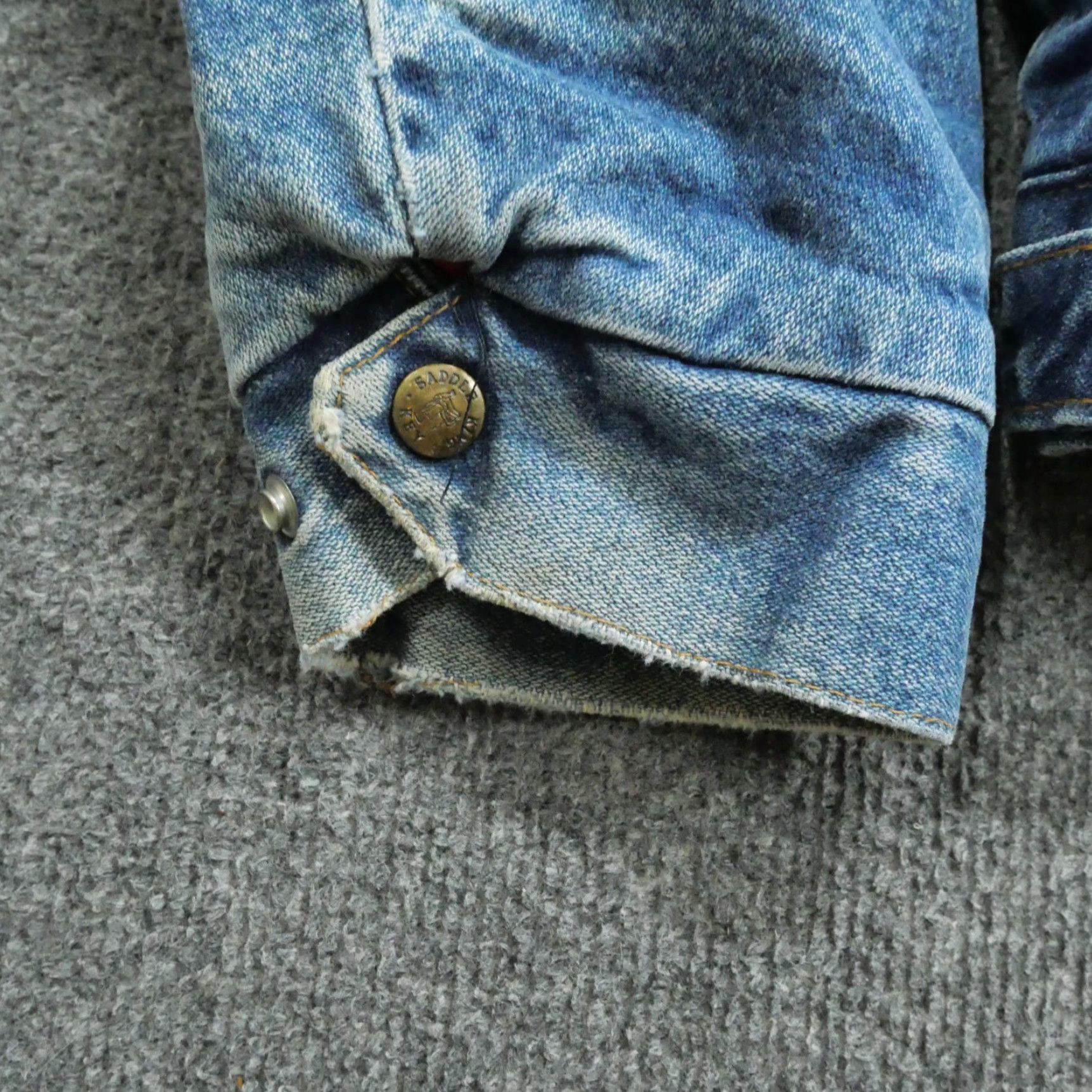 Vintage VINTAGE Key Jacket Mens 48 Denim Blue Lined Saddle King Distressed Cotton Jeans Coat - Casual - Regular - Snap - Basic - 3/10 Condition - Men Size US 32 / EU 48 - 5 Thumbnail