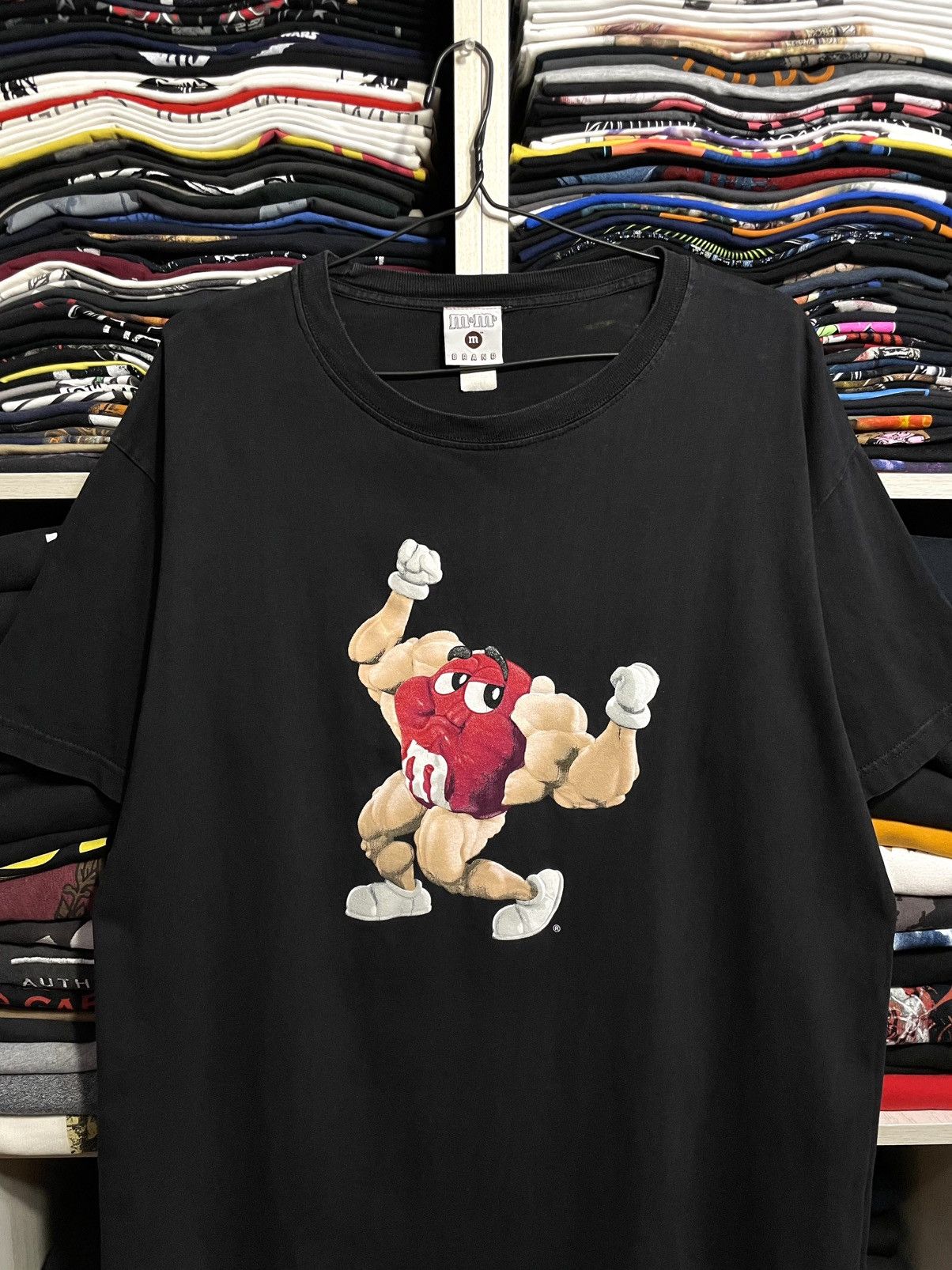 Vintage Vintage 00s M&Ms Made In USA Gym Bodybuilding Muscle T-Shirt Size US XL / EU 56 / 4 - 1 Thumbnail