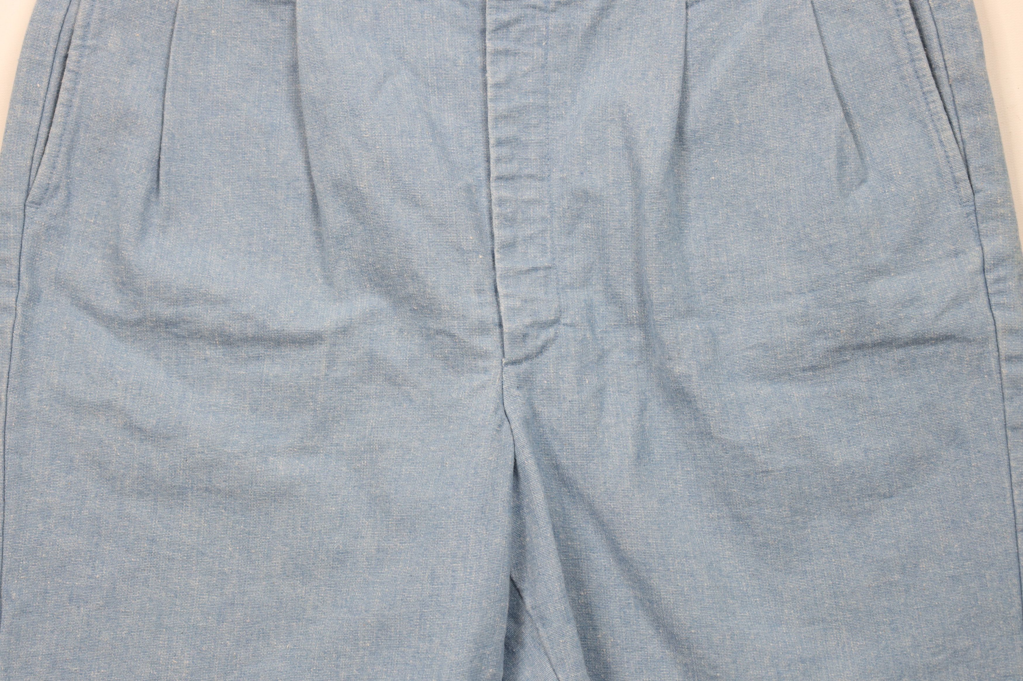 Vintage Vintage 70s Streetwear Chambray Denim Above Knee Shorts Size US 34 / EU 50 - 3 Thumbnail