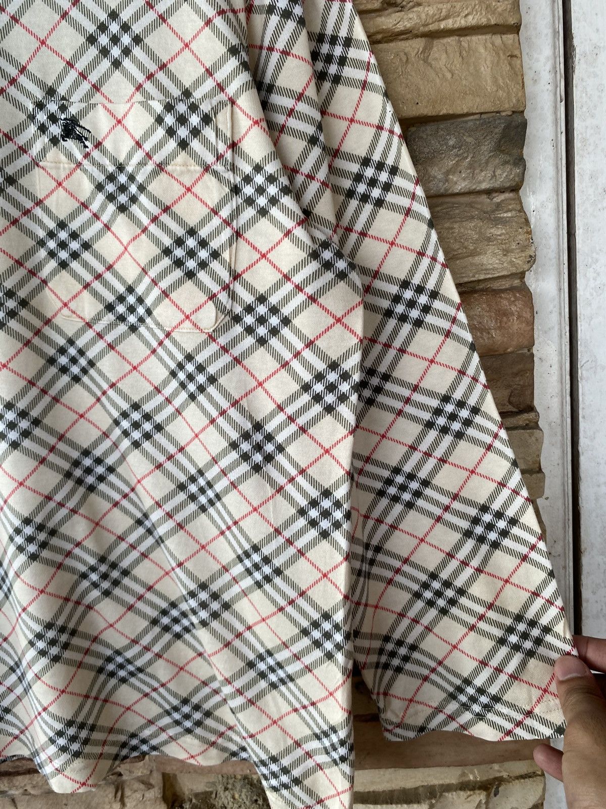 Burberry Vintage Burberry London Checkered Nova Check Classic Monogram Pocket Long Sleeve Tees Size US L / EU 52-54 / 3 - 7 Thumbnail