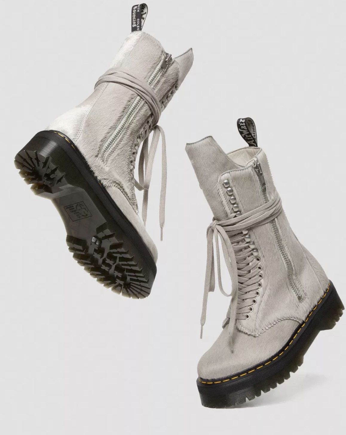 Dr. Martens × Rick Owens Rick Owens Dr. Martens Pony Hair Platform Boots *Brand New* Size US 12 / EU 45 - 8 Thumbnail