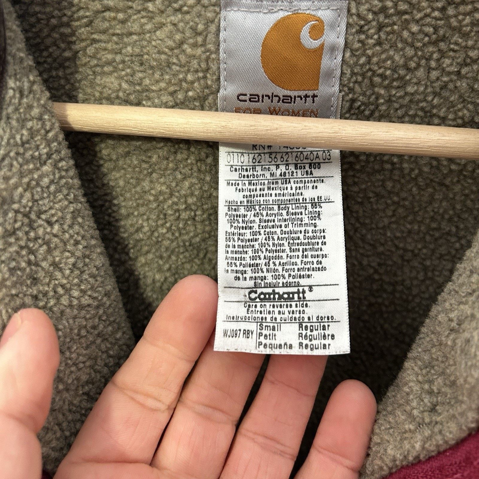 Carhartt Y2K Carhartt Sherpa-Lined Detroit Jacket “Raspberry” WJ097 Size S / US 4 / IT 40 - 13 Thumbnail
