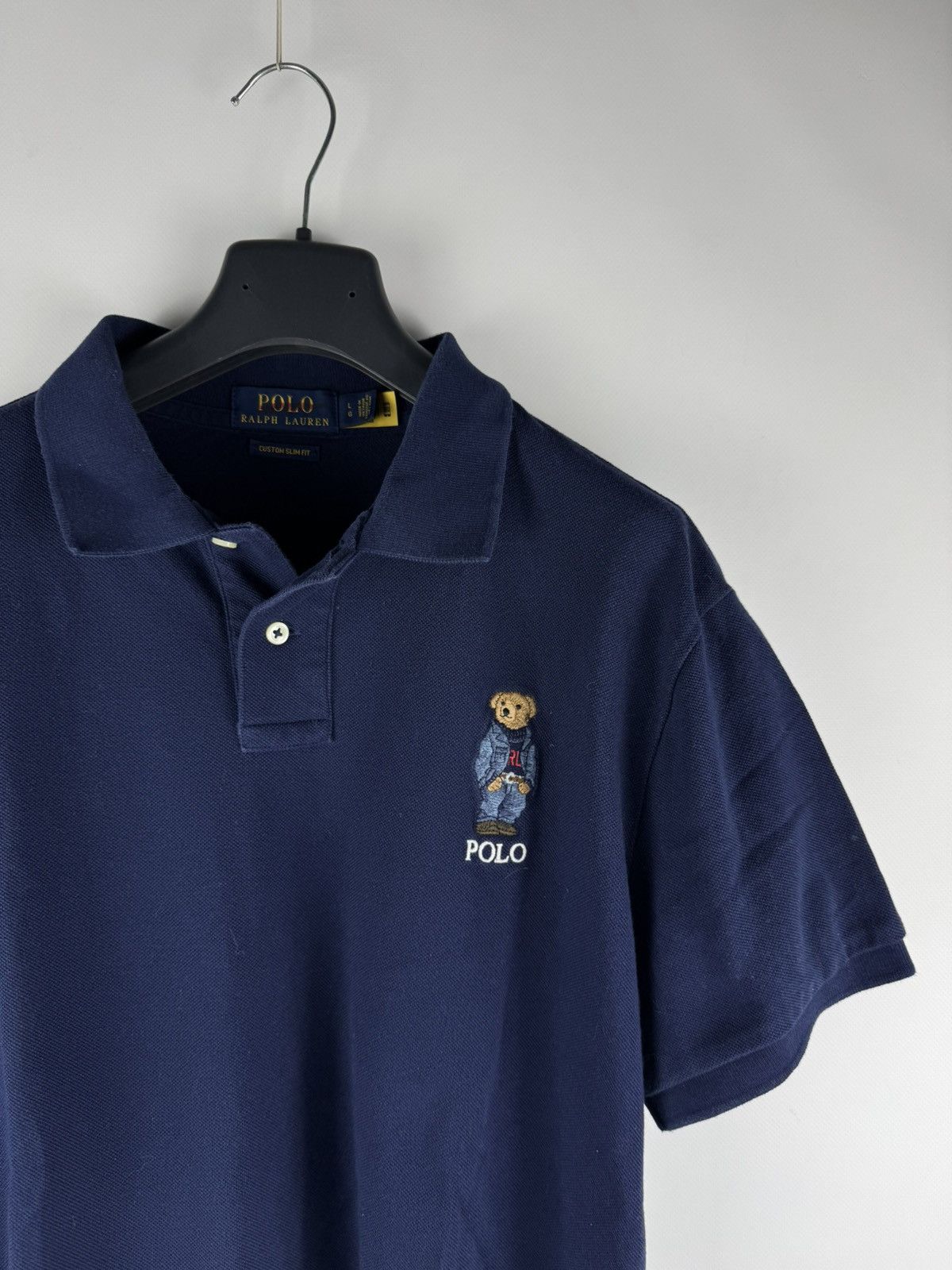 Polo Ralph Lauren Polo Ralph Lauren Polo Bear Custom Slim Fit Polo Shirt Navy Size US L / EU 52-54 / 3 - 2 Thumbnail