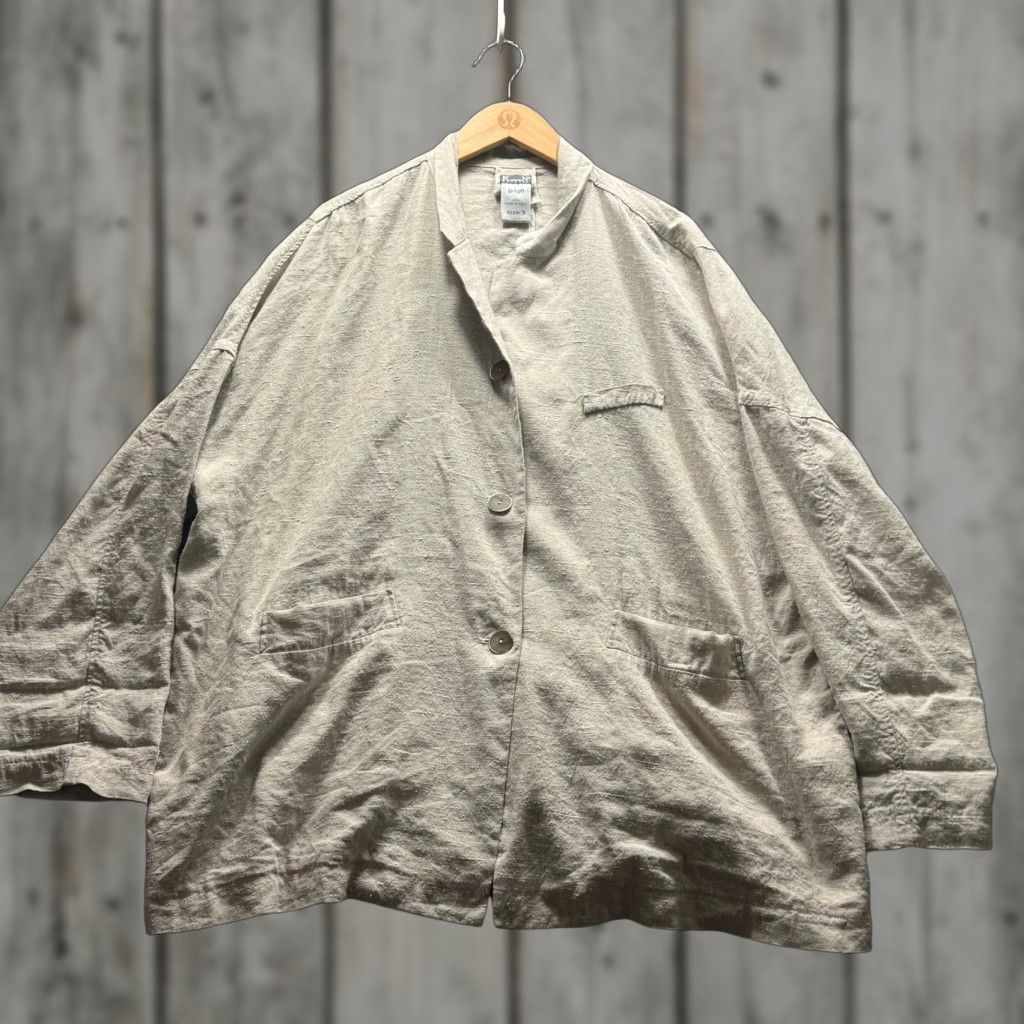 Vintage KristenseN DU NORD Blazer Womens 3 Beige Linen Silk Oversized Jacket Italy Size XS / US 0-2 / IT 36-38 - 1 Thumbnail