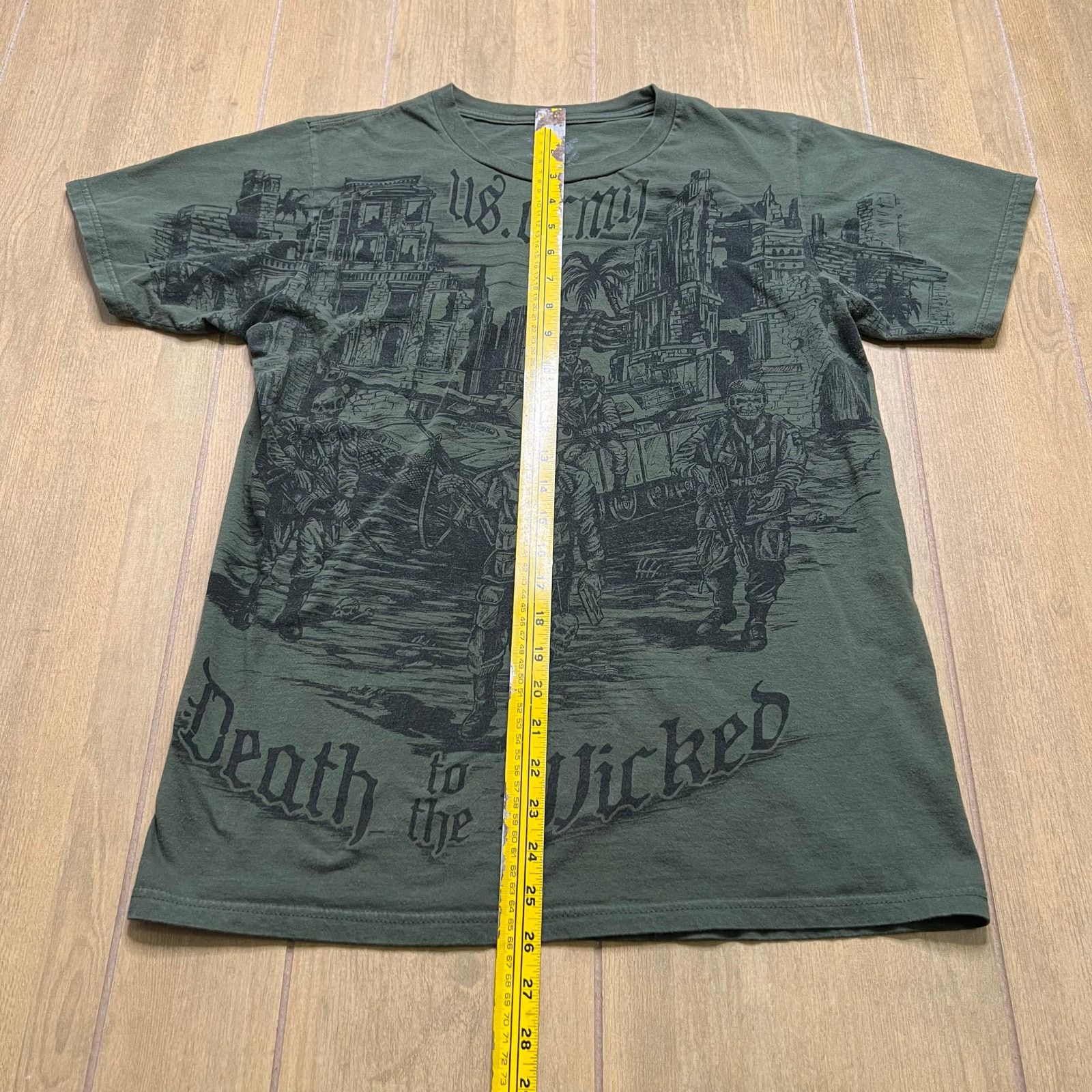 Vintage Apprime US Army Shirt Mens Medium Death To The Wicked Troops Size US M / EU 48-50 / 2 - 4 Thumbnail