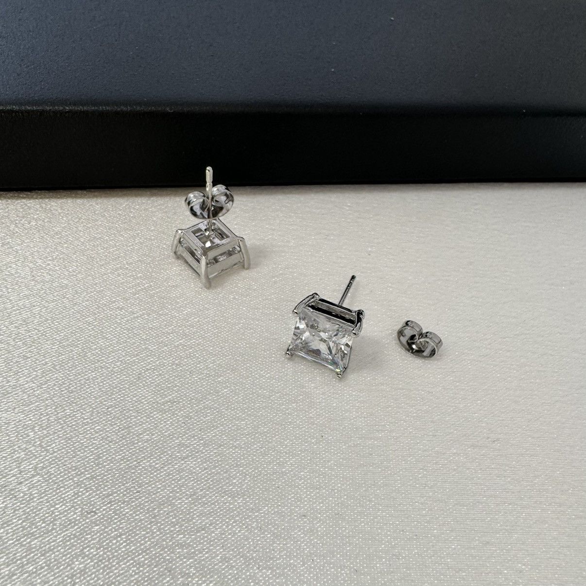 Designer 8mm CZ Stud Earrings for Men Women,Hip Hop Unisex Style Size ONE SIZE - 4 Thumbnail