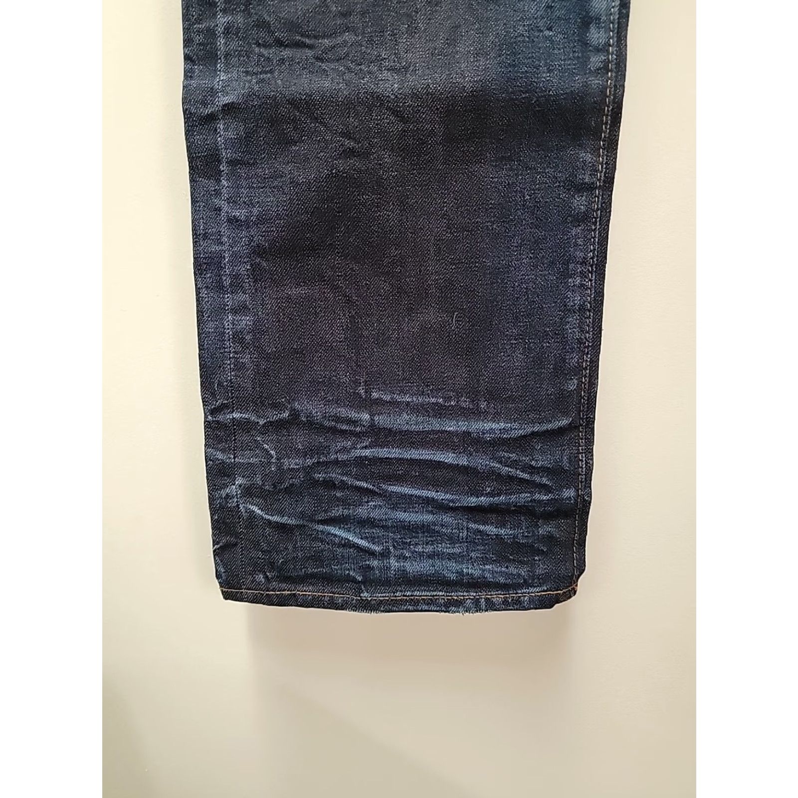 Prps PRPS Jeans Mens 30 Blue Raw Denim Selvedge 90s Grunge Straight Inseam 33 Button Logo Size US 30 / EU 46 - 4 Thumbnail