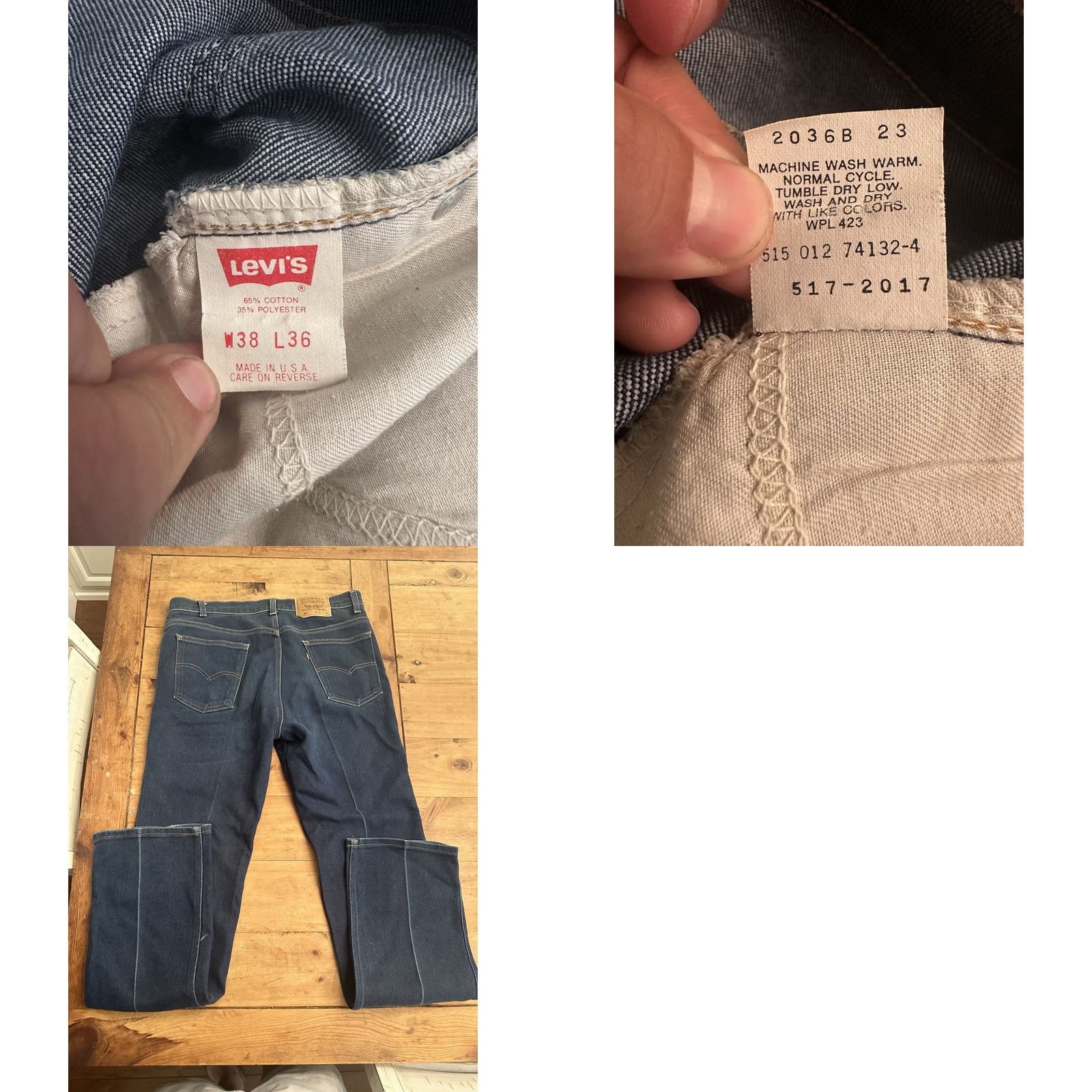 Levi's VINTAGE Levi's Jeans Men 38x36 Blue 517 Bootcut 100% Cotton Denim Western Ranch EUC Mens Size US 38 / EU 54 - 8 Thumbnail