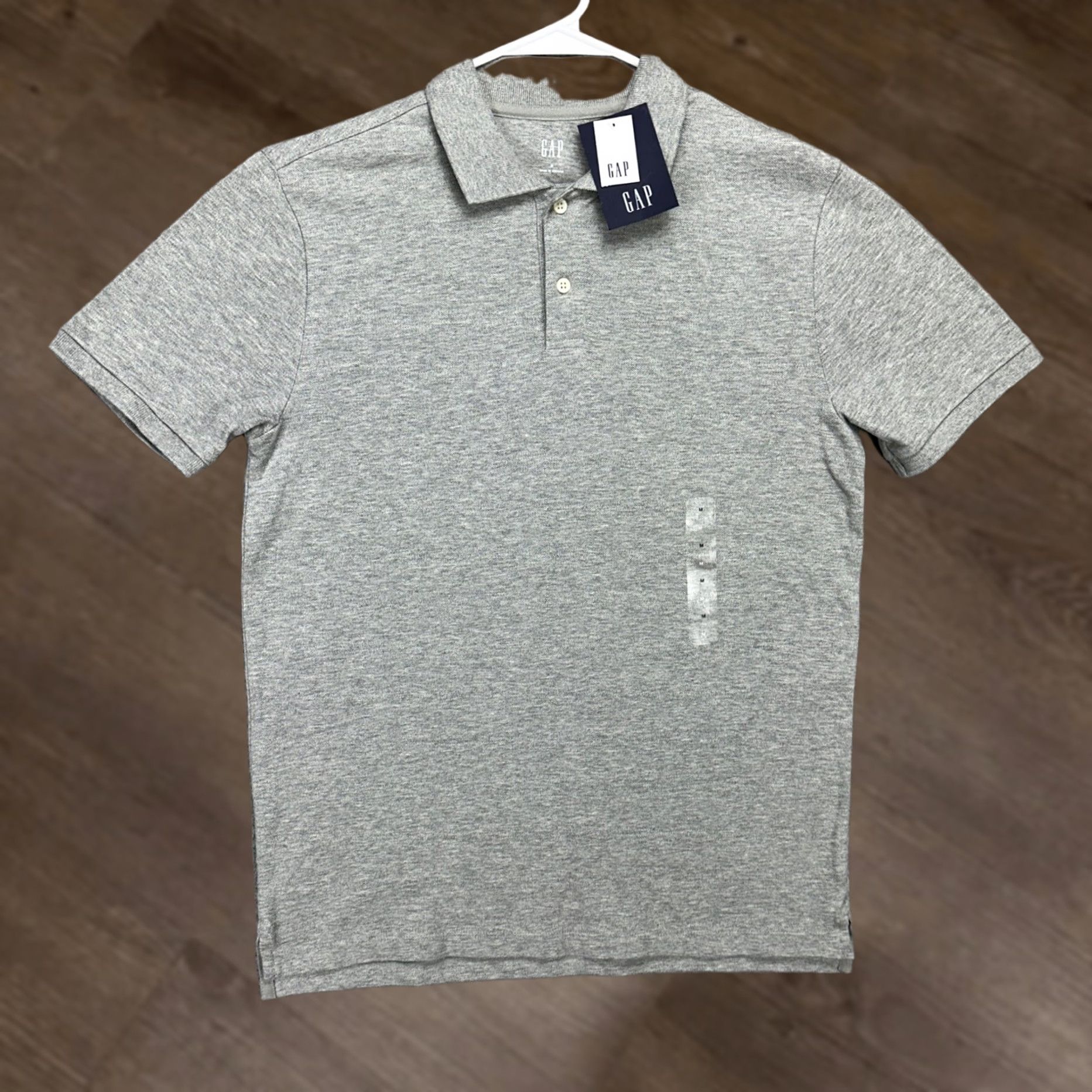 Gap Gap Polo Shirt Mens Medium Light Grey Short Sleeve Breathable Stretch Cotton Spandex Rugby Casual NWT Size US M / EU 48-50 / 2 - 1 Thumbnail