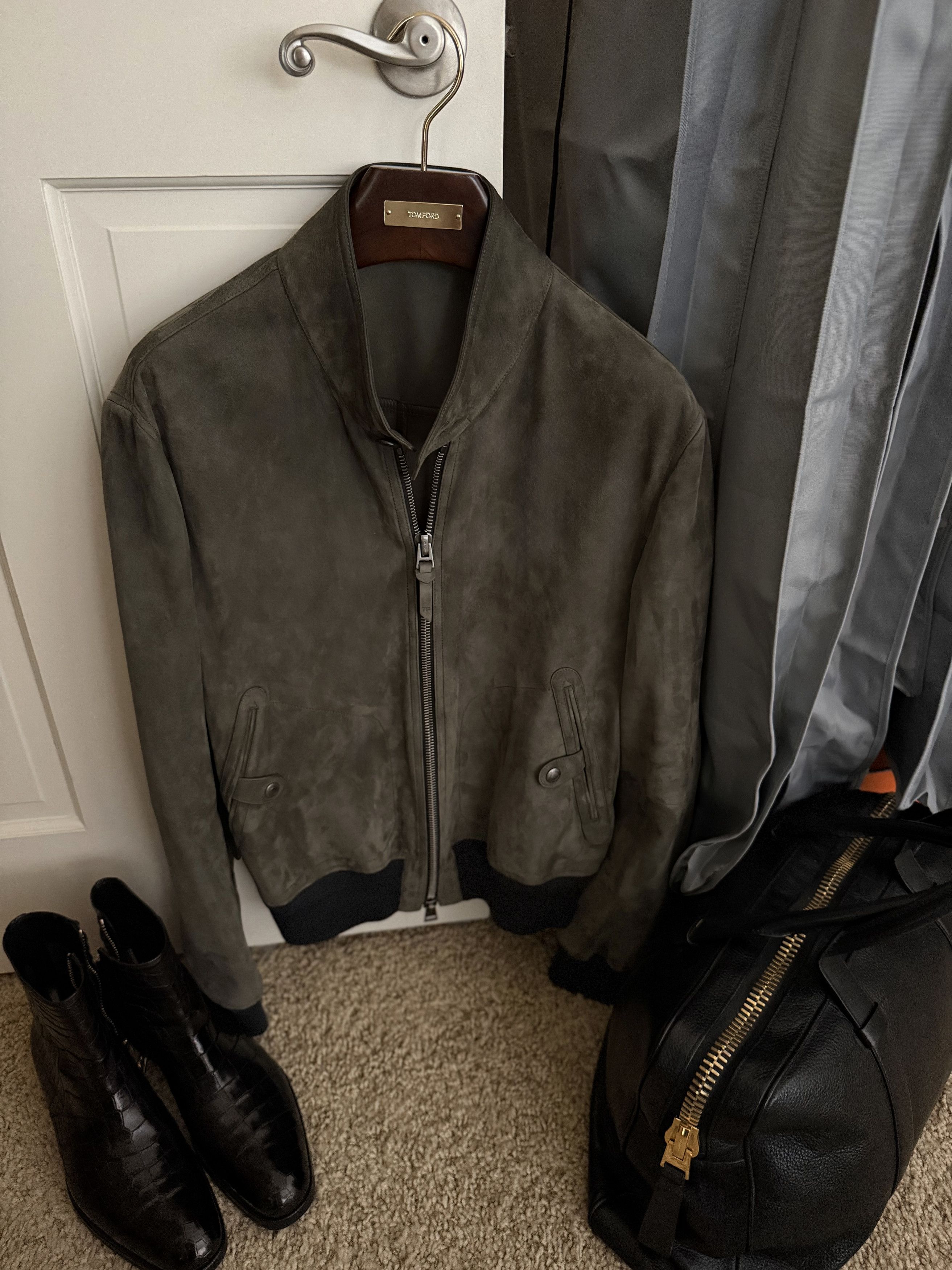 Tom Ford Fits 52, Coveted Rare $6,300 w/tax TOM FORD Suede Jacket, Size US XL / EU 56 / 4 - 13 Thumbnail
