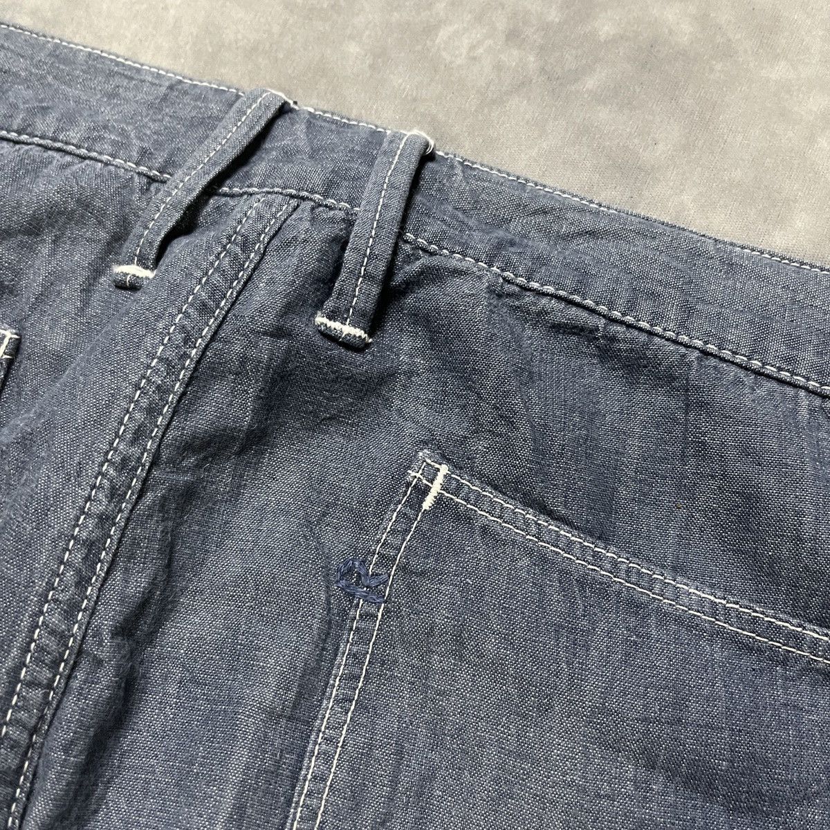 45rpm 45RPM Indigo Chambray Wide Cropped Work Pants Made in Japan Size US 29 - 6 Thumbnail