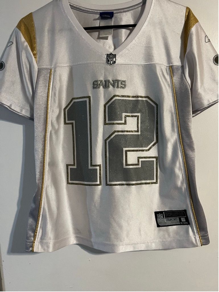 Reebok Women's Reebok NFL Saints Colston #12 White Gold Jersey M Size L / US 10 / IT 46 - 1 Thumbnail