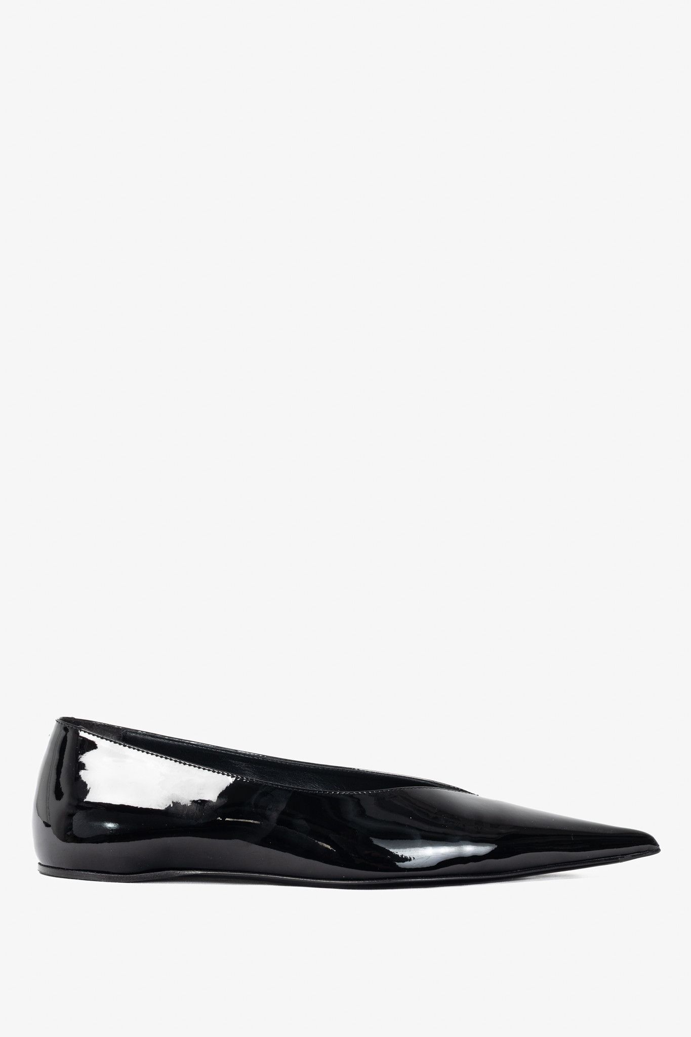 Toteme Toteme "The Patent Asymmetric" Pointed-Toe Ballet Flats Size US 8.5 / IT 38.5 - 1 Thumbnail