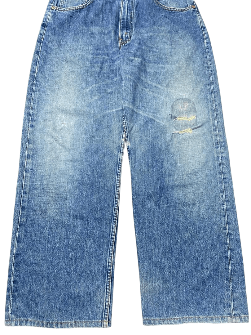 Levi's Vintage Y2K Levi's 504 Blue Washed Distressed Baggy Jeans Size US 34 / EU 50 - 8 Thumbnail