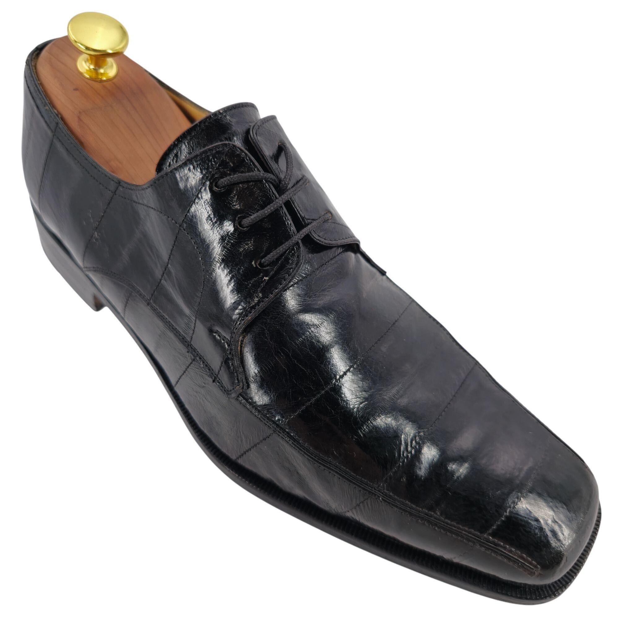 Mezlan Vintage Mezlan Platinum Exotic Eel Skin Men's Size 7E Black Size US 7 / EU 40 - 1 Thumbnail