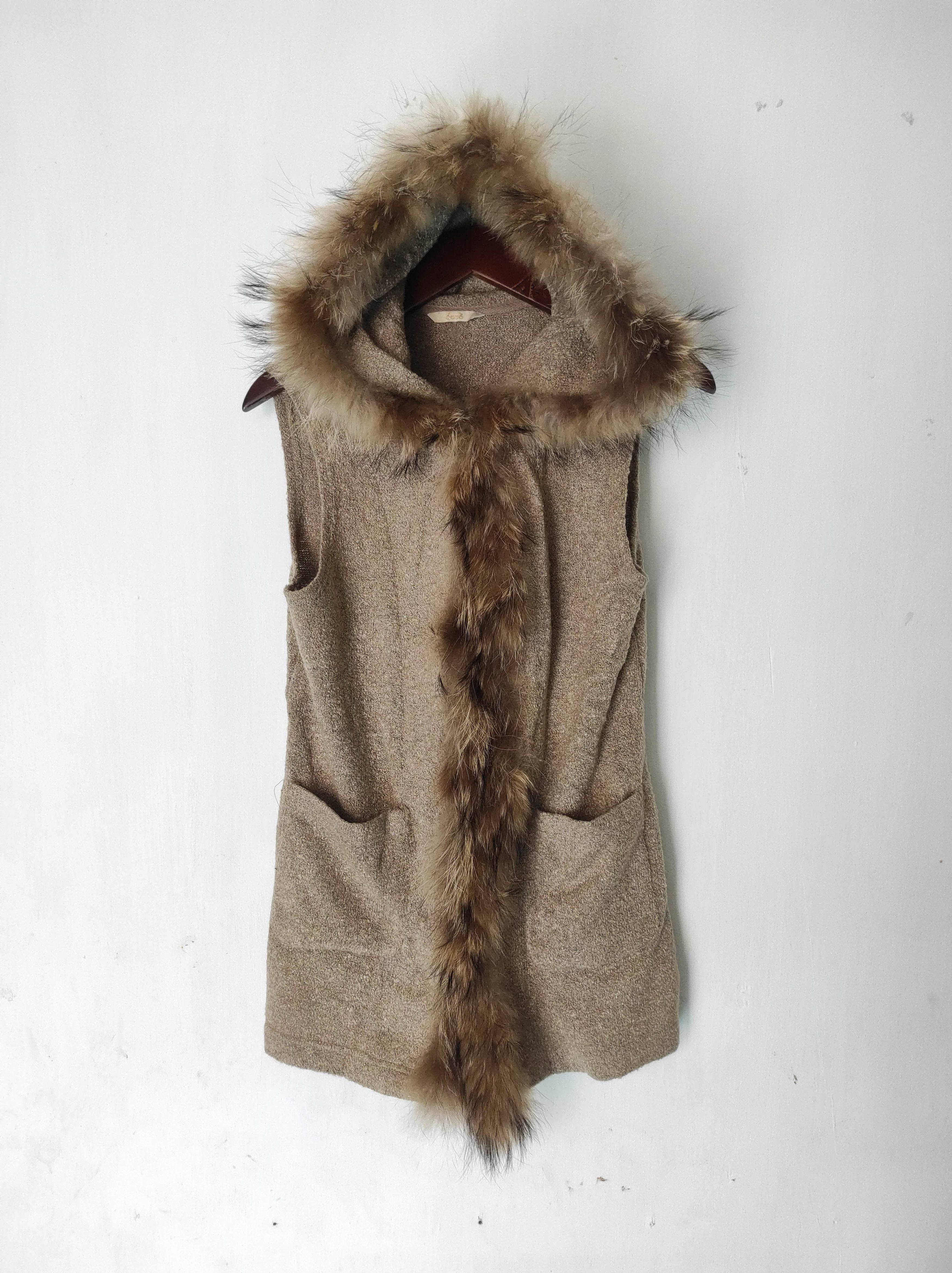 Aran Isles Knitwear SOOS Knit Zip Fur Raccon Hoodie IfSixWasNine LGB style Size S / US 4 / IT 40 - 11 Thumbnail