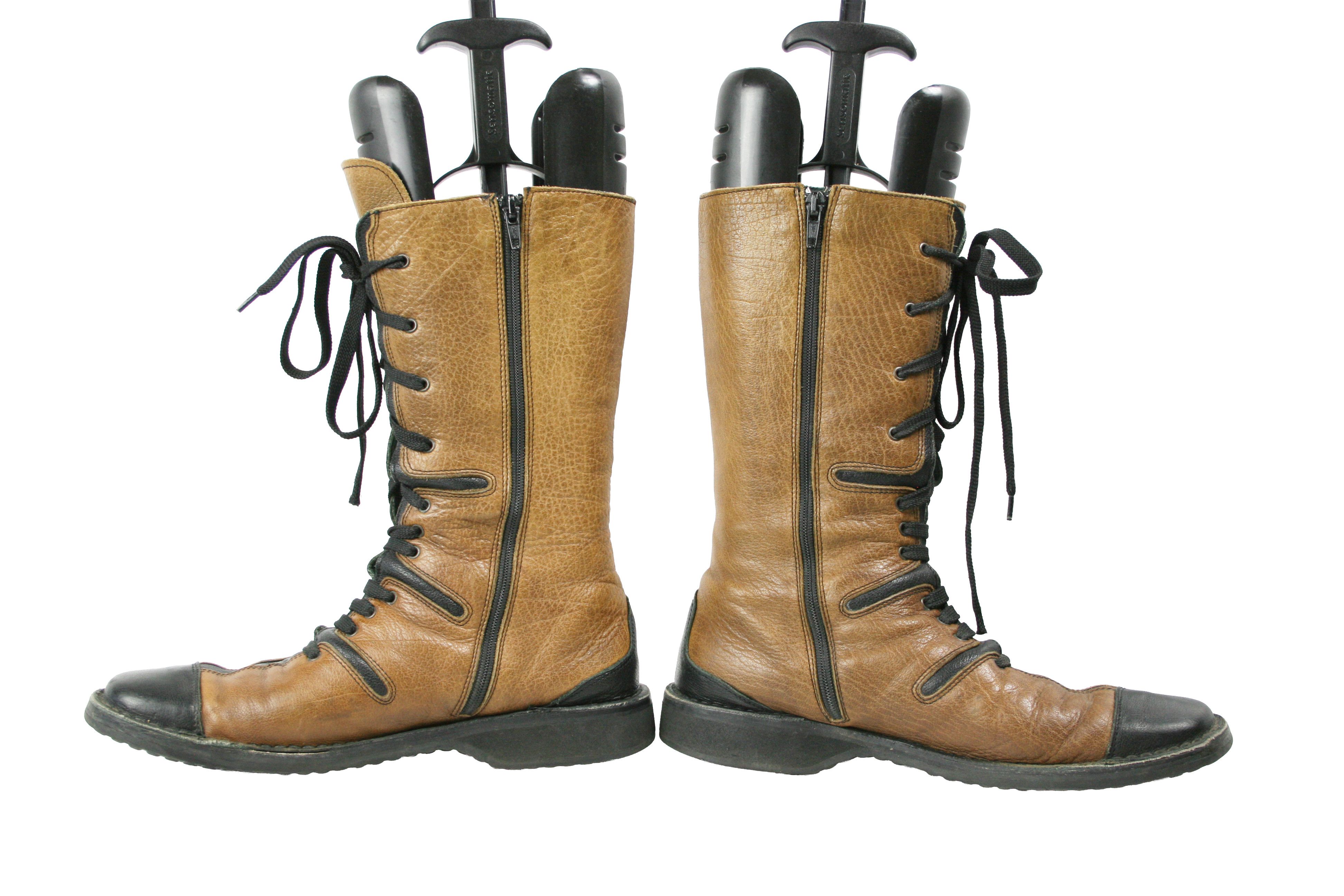 Japanese Brand Bubetti 00S Y2K Avant Garde Crepe Boots Vintage Size US 10.5 / IT 40.5 - 11 Thumbnail
