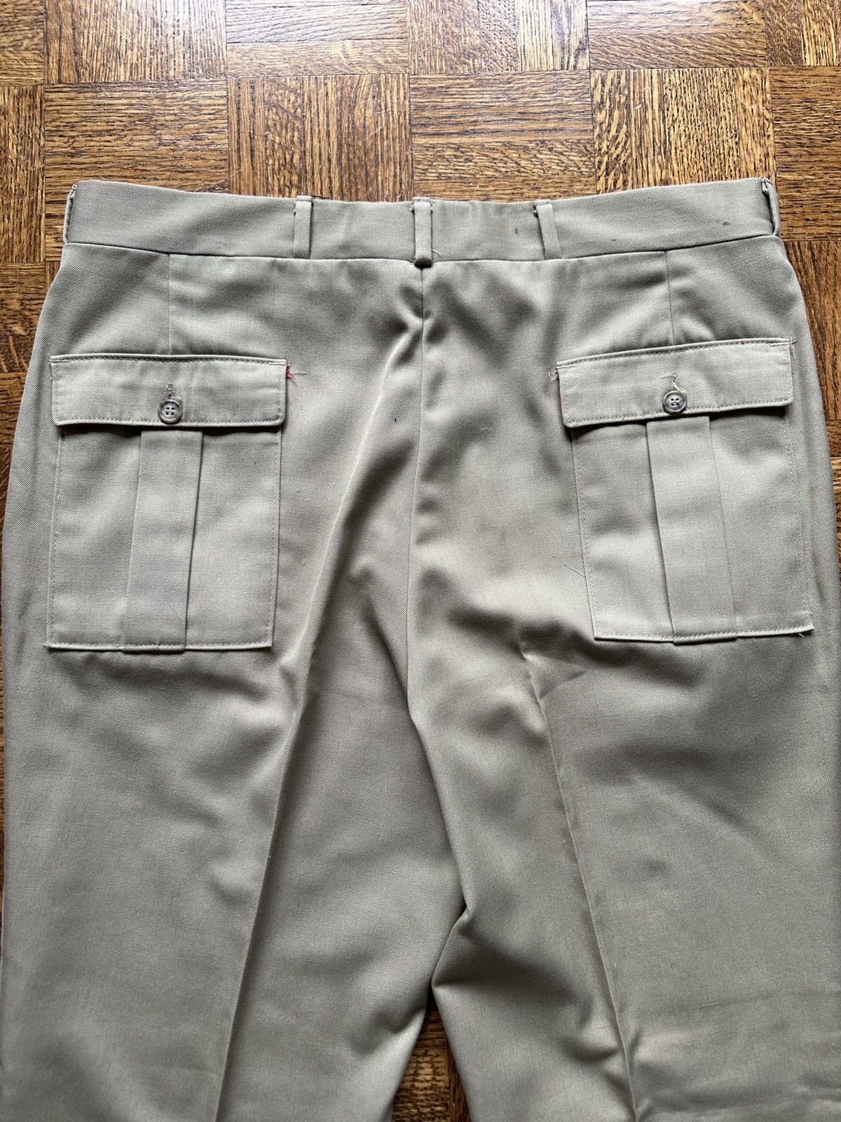 Vintage Vintage 60s Flannel Lined Khaki Trousers Pants Size US 36 / EU 52 - 9 Thumbnail