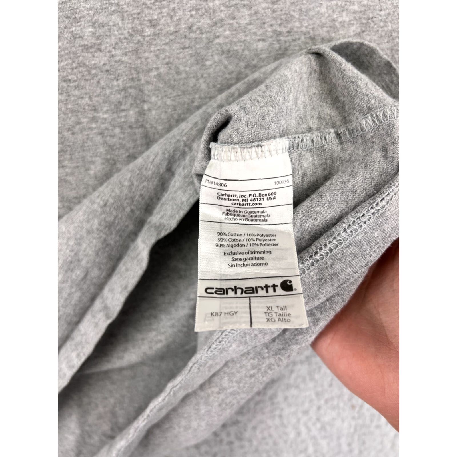 Carhartt VINTAGE Carhartt Shirt Mens Extra Large Tall Gray Short Sleeve Crew Neck Pocket Cotton Size US XL / EU 56 / 4 - 4 Thumbnail