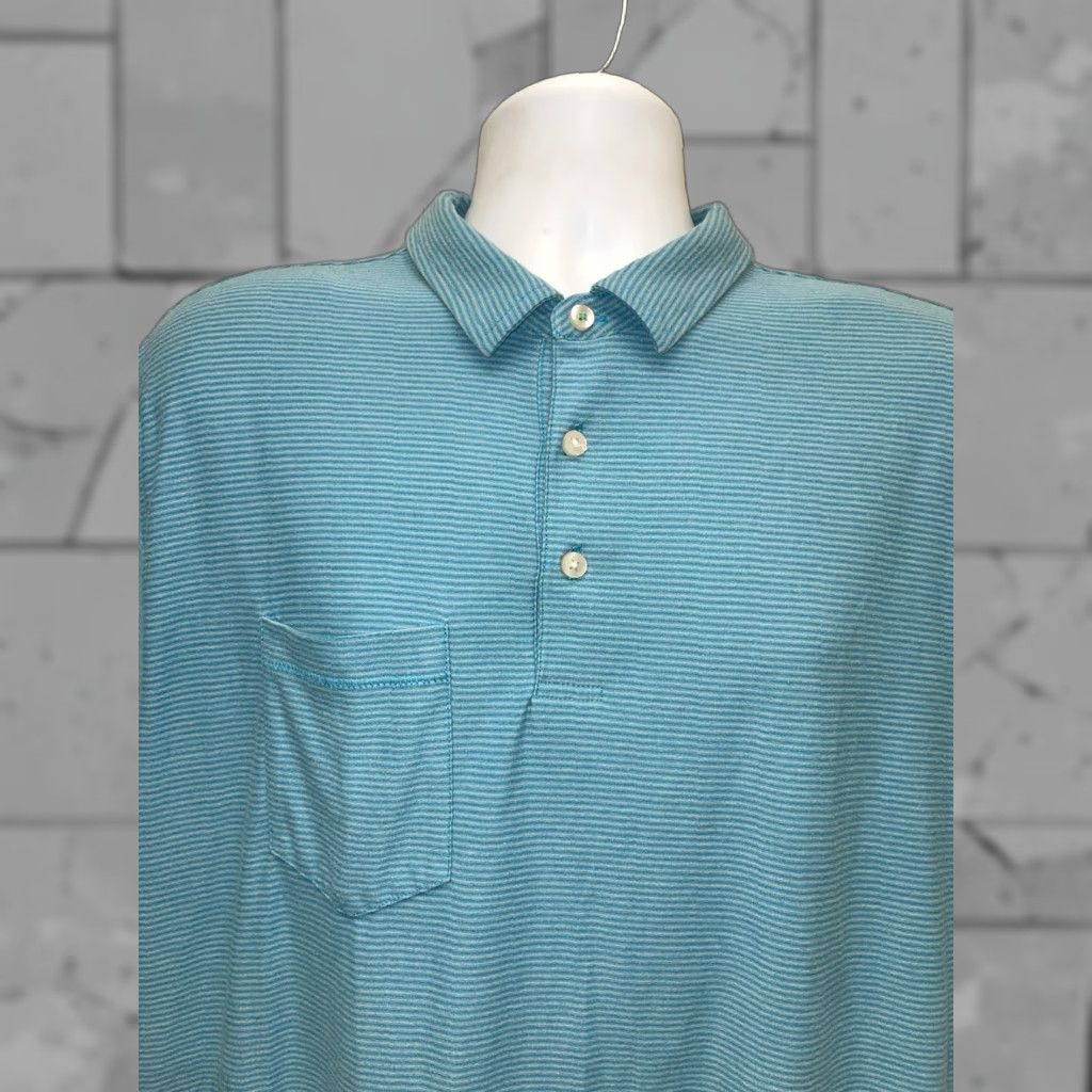 Vintage VINTAGE LinkSoul Light Blue Striped Polo Mens XL Size US XL / EU 56 / 4 - 1 Thumbnail
