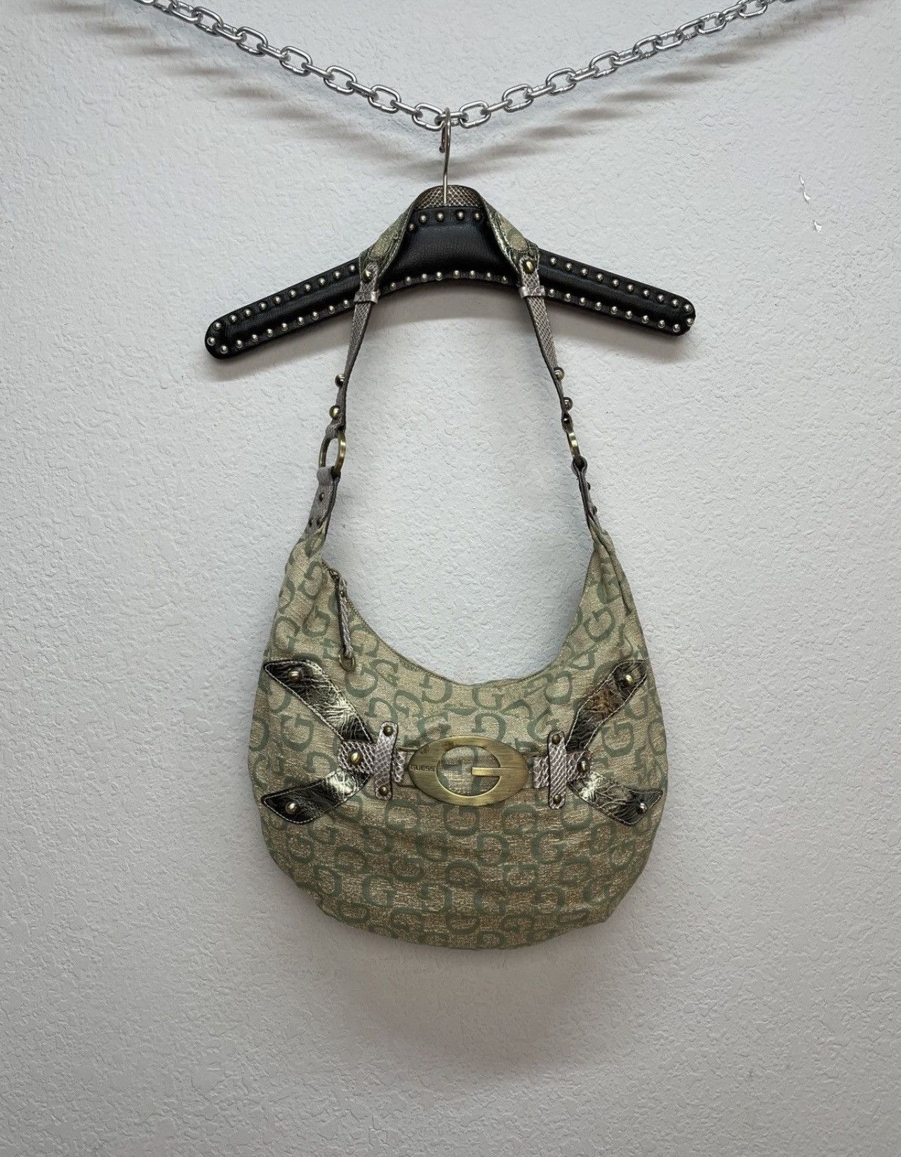 Guess Rare Y2K Vintage GUESS Baguette Shoulder Bag Denim Size ONE SIZE - 9 Thumbnail