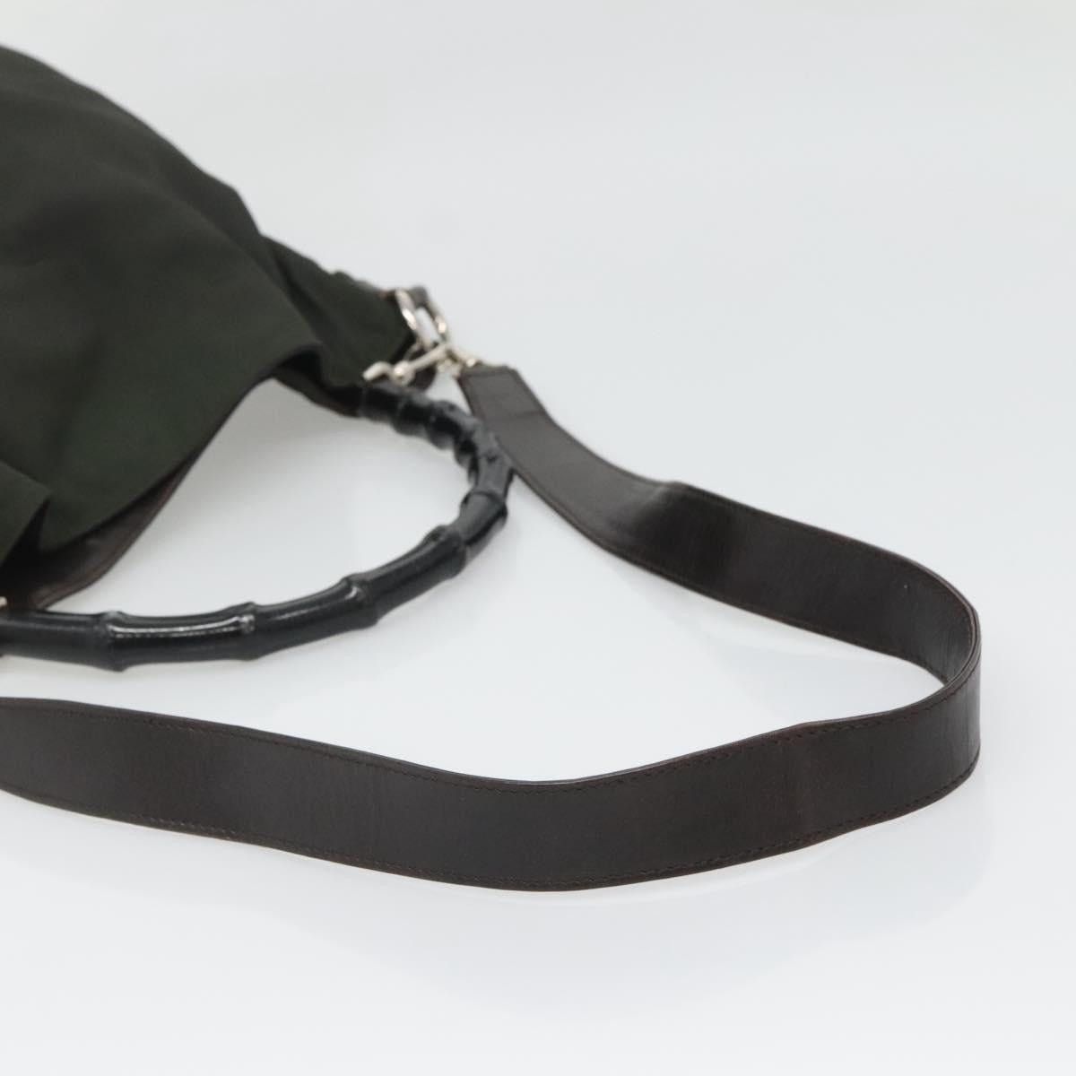 Gucci GUCCI Bamboo Hand Bag Nylon Khaki Silver 001 1577 001 1577 Size ONE SIZE - 9 Thumbnail