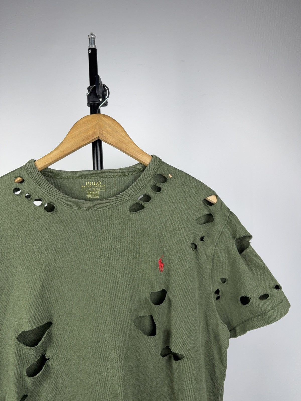 Polo Ralph Lauren 00s Vintage Polo Ralph Lauren Distressed Grunge Army Y2K Tee Size US L / EU 52-54 / 3 - 4 Thumbnail