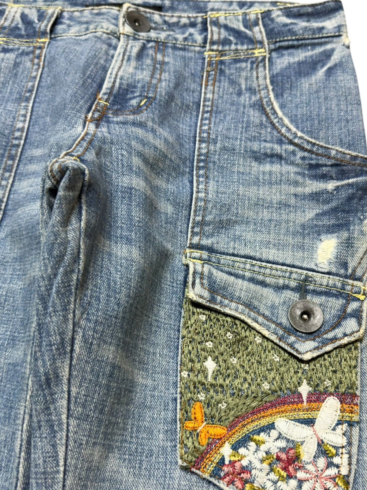 Hysteric Glamour Vintage Eclatmer Faded Cargo Bush Pants Floral Denim Size US 30 / EU 46 - 3 Thumbnail