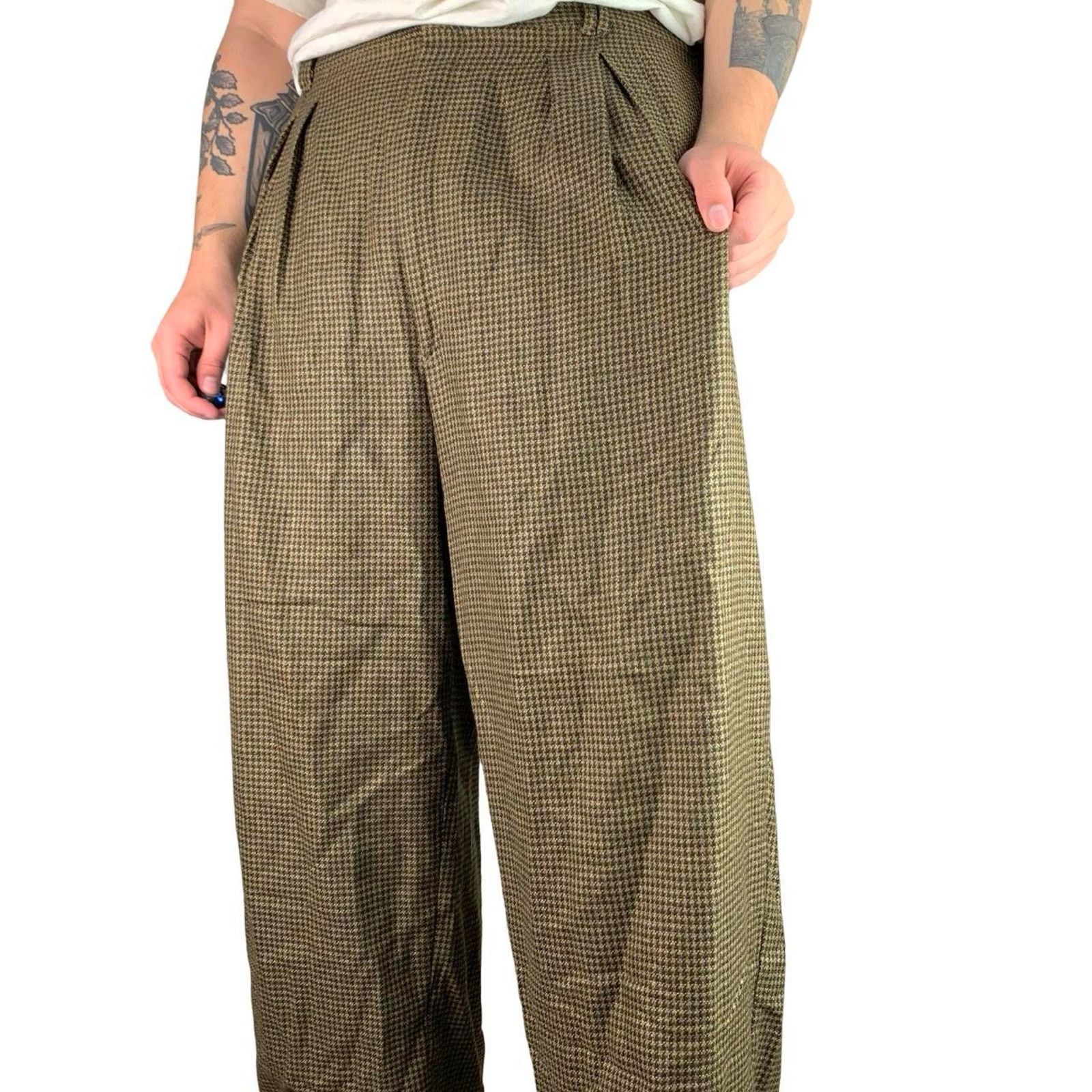 Vintage Vintage 90s Checkered Baggy Dress Pants Size US 38 / EU 54 - 3 Thumbnail