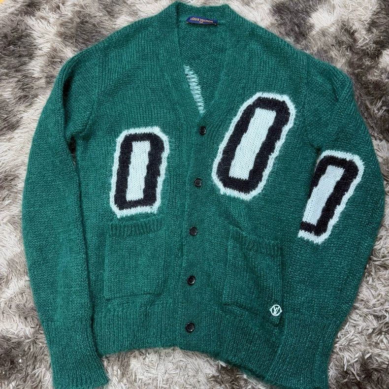 Louis Vuitton Green Knit Cardigan XL
