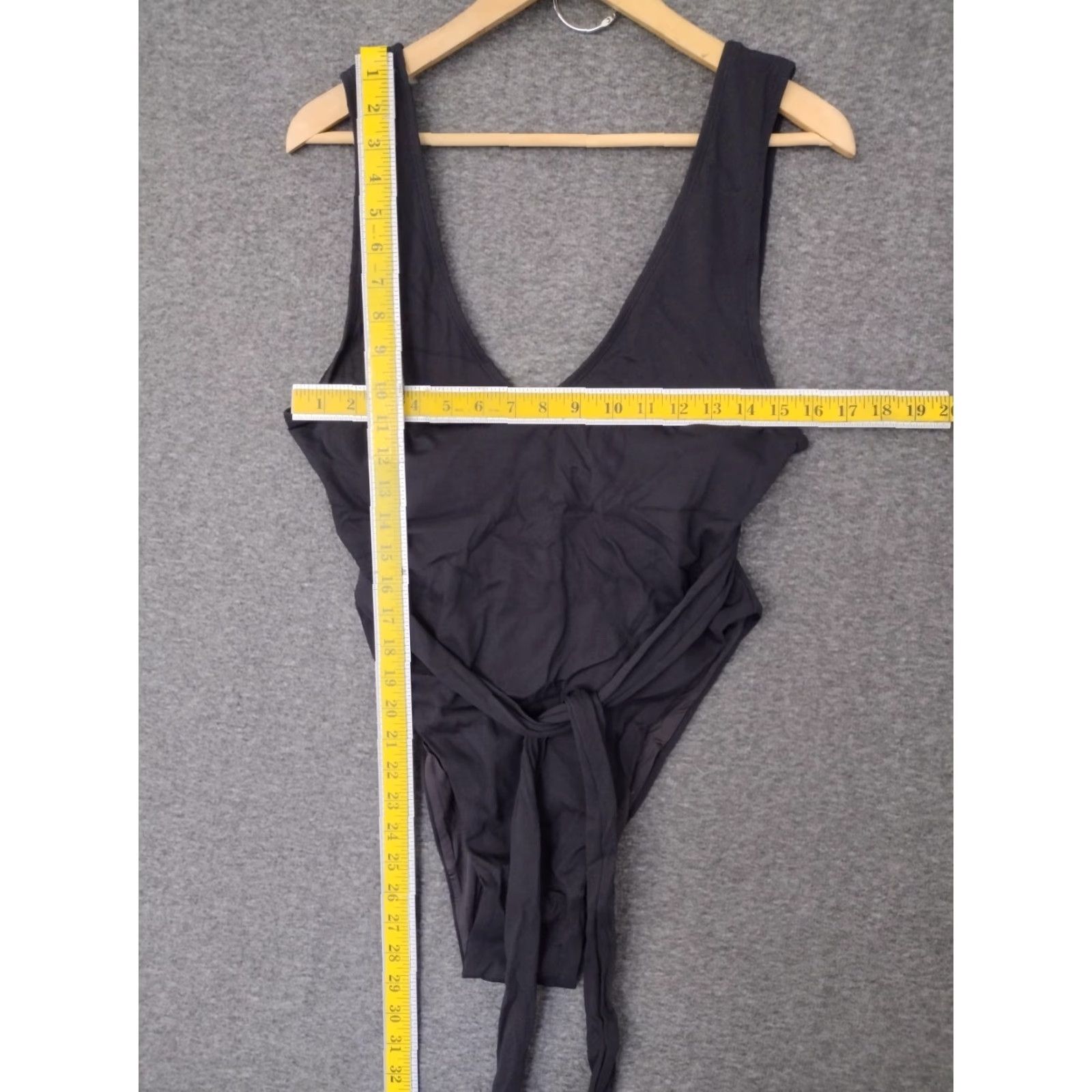 Vintage Toluca One Piece Bathing Suit 4XL Textured Onyx Belted Swim Midi Black Women Size ONE SIZE - 4 Thumbnail
