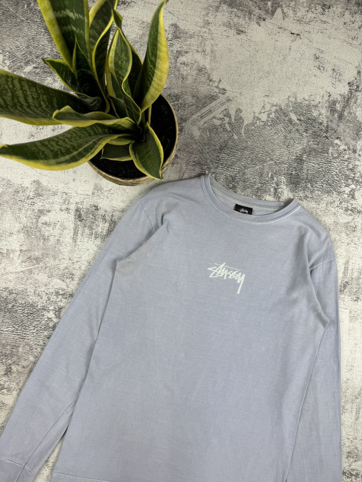 Stussy Stussy Center Logo Basic Blue Streetwear Longsleeve T Shirt Size US S / EU 44-46 / 1 - 4 Thumbnail