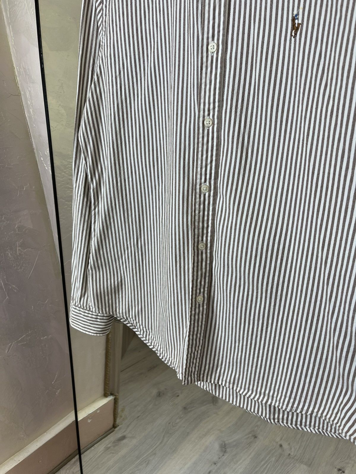 Polo Ralph Lauren Polo Ralph Lauren Slim Fit Brown Striped Oxford Shirt Size US XL / EU 56 / 4 - 4 Thumbnail