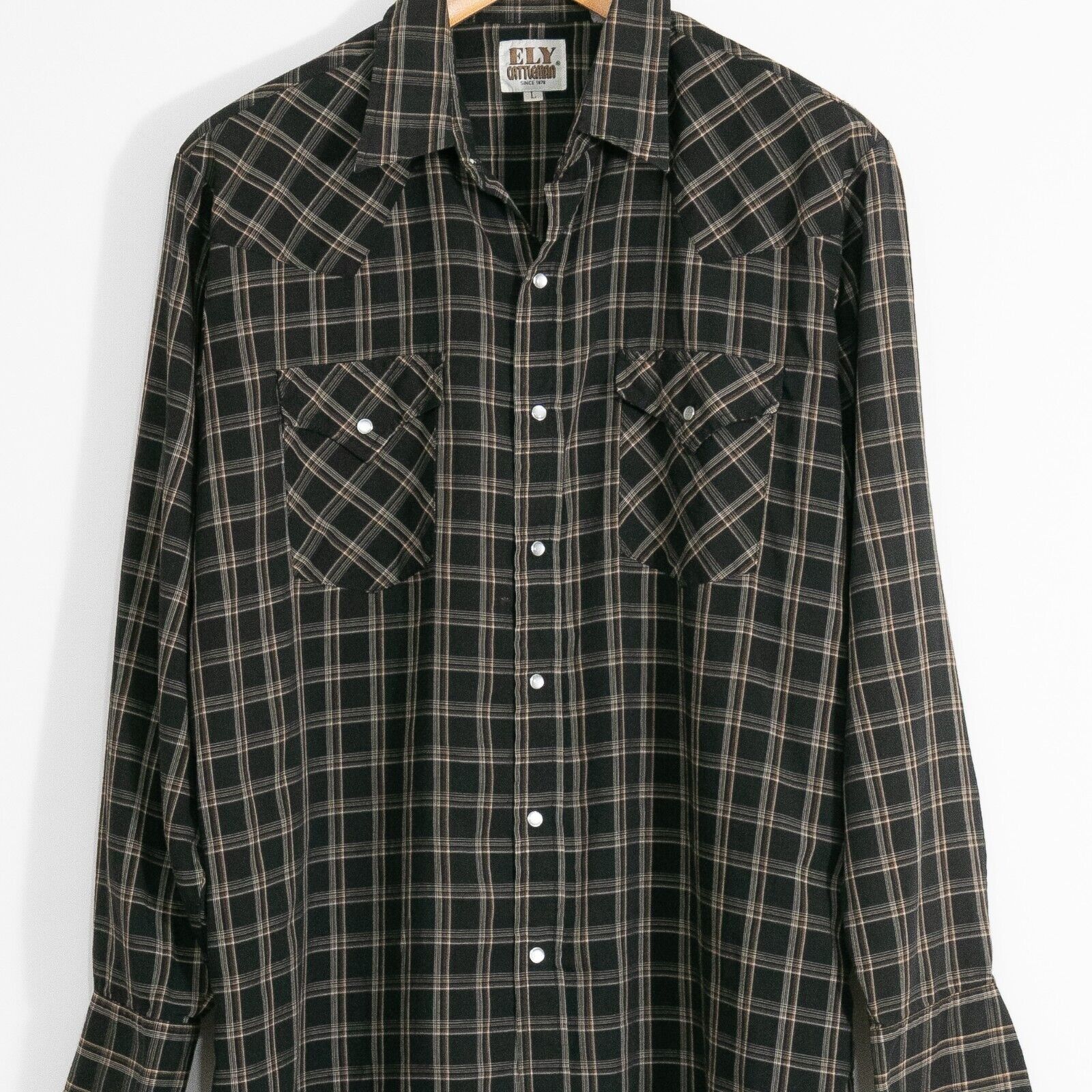 Vintage Vintage Ely Cattleman Pearl Snap Button Shirt Large - Black Size US L / EU 52-54 / 3 - 2 Thumbnail