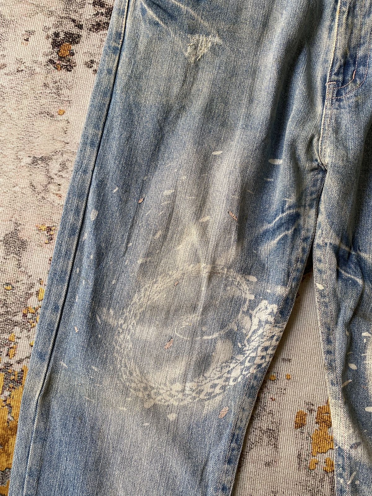 Japanese Brand Japanese Traditional Design Dragons Print Blue Faded Denim Size US 35 - 8 Thumbnail