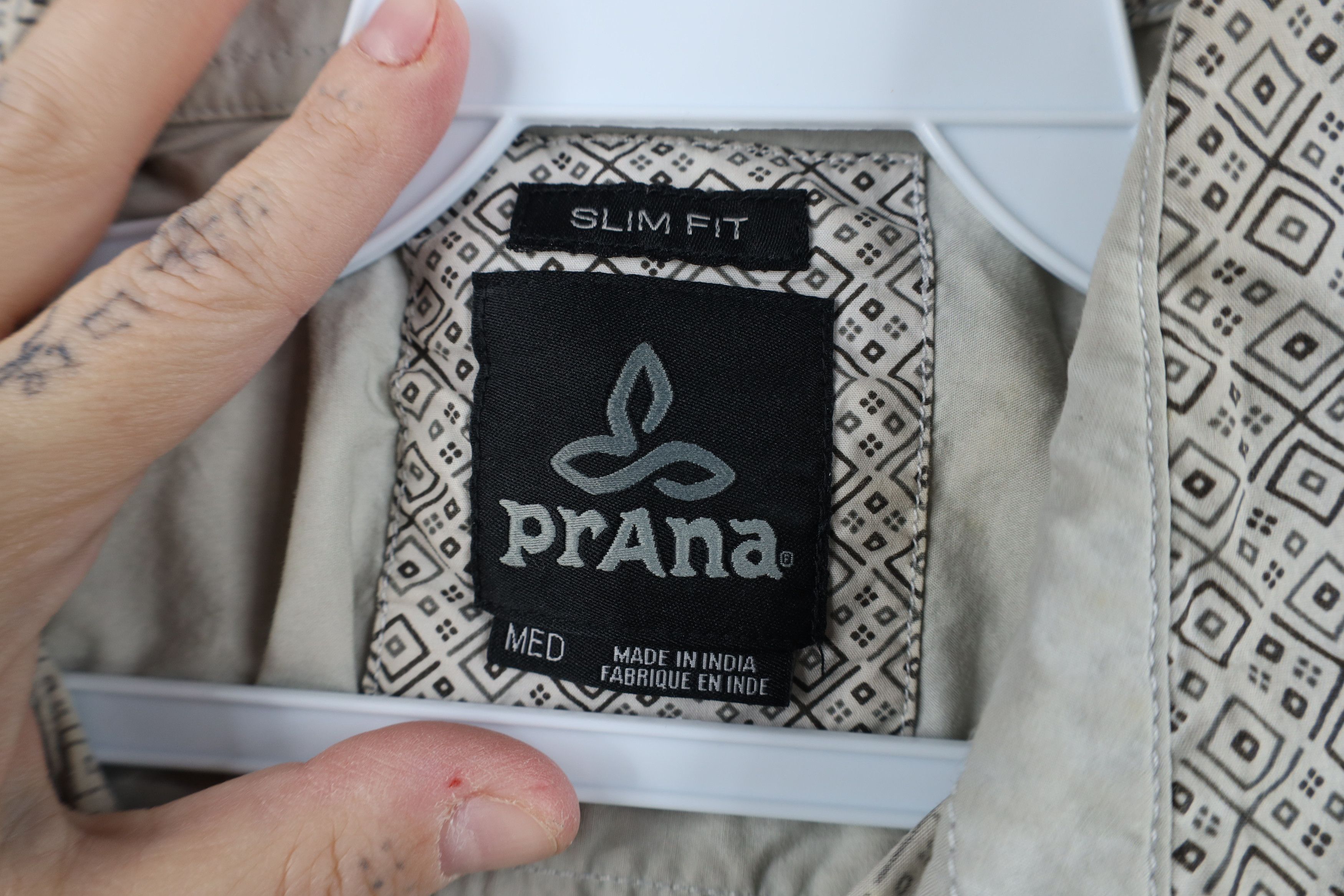 Prana prAna Geometric Diamond Short Sleeve Collared Button Shirt Size US M / EU 48-50 / 2 - 9 Thumbnail