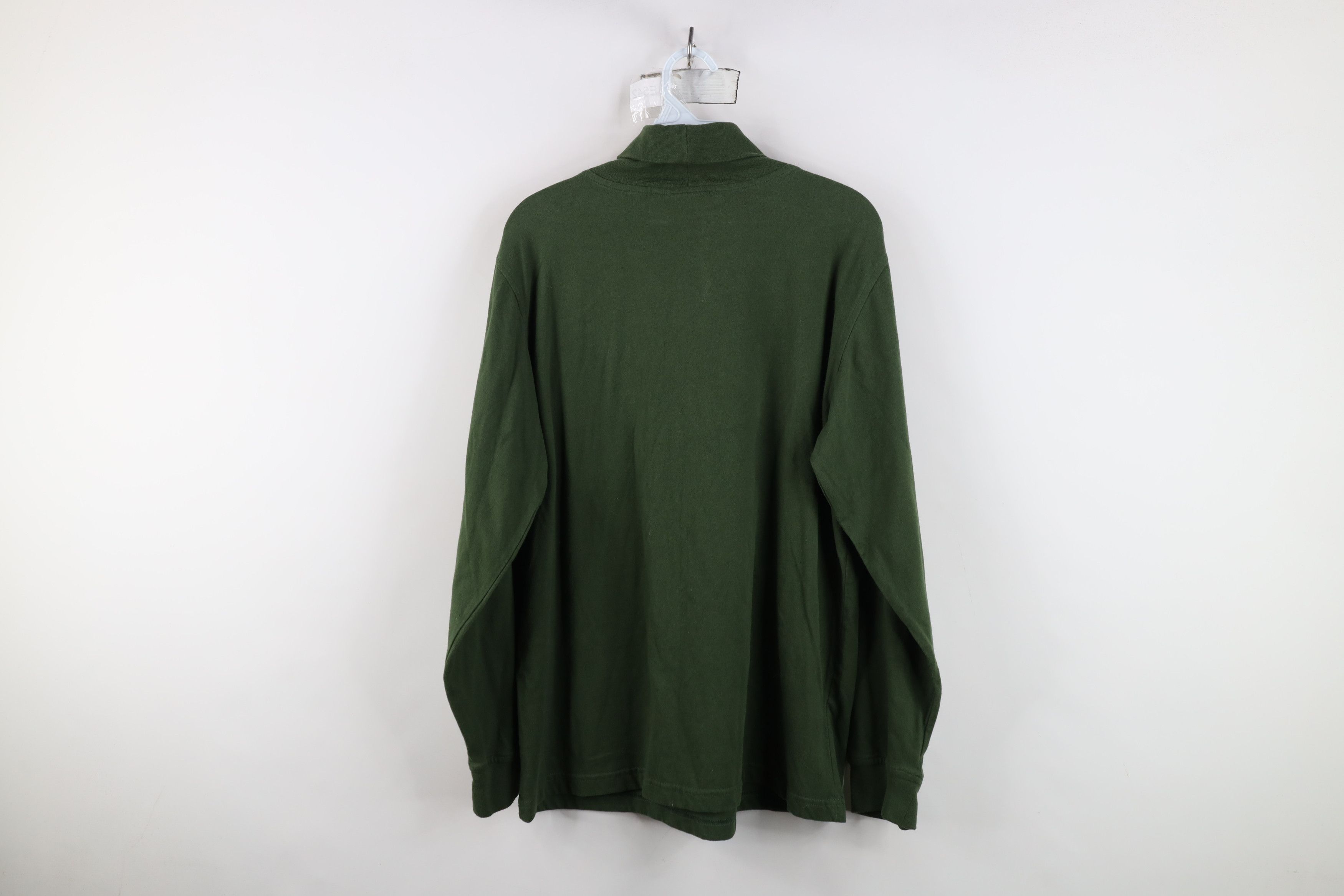 Vintage Vintage 90s Streetwear Blank Pocket Turtleneck T-Shirt Green Size US L / EU 52-54 / 3 - 12 Thumbnail