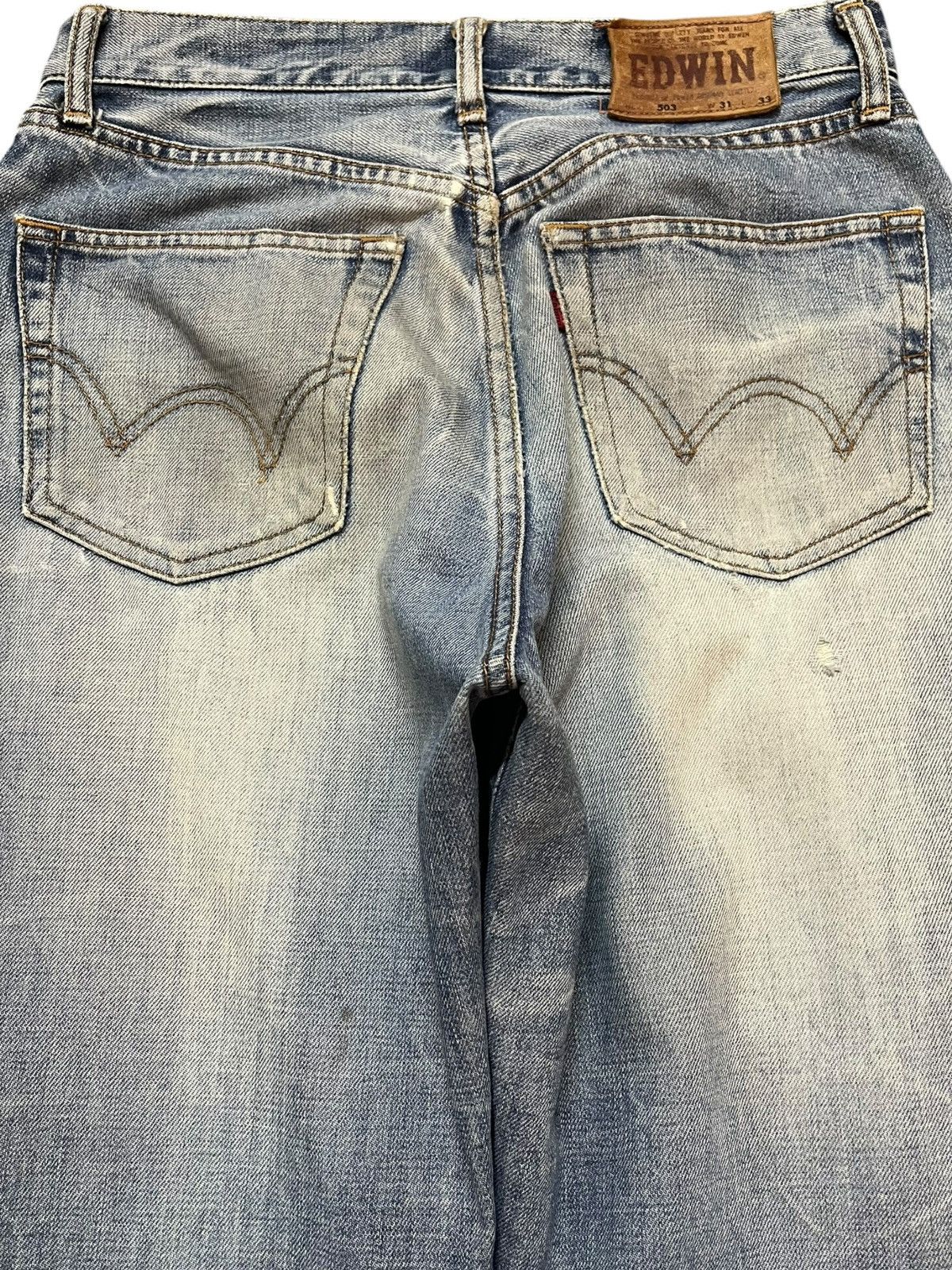 Edwin Vintage Edwin 503 Regular Ripped Distressed Denim Size US 29 - 6 Thumbnail