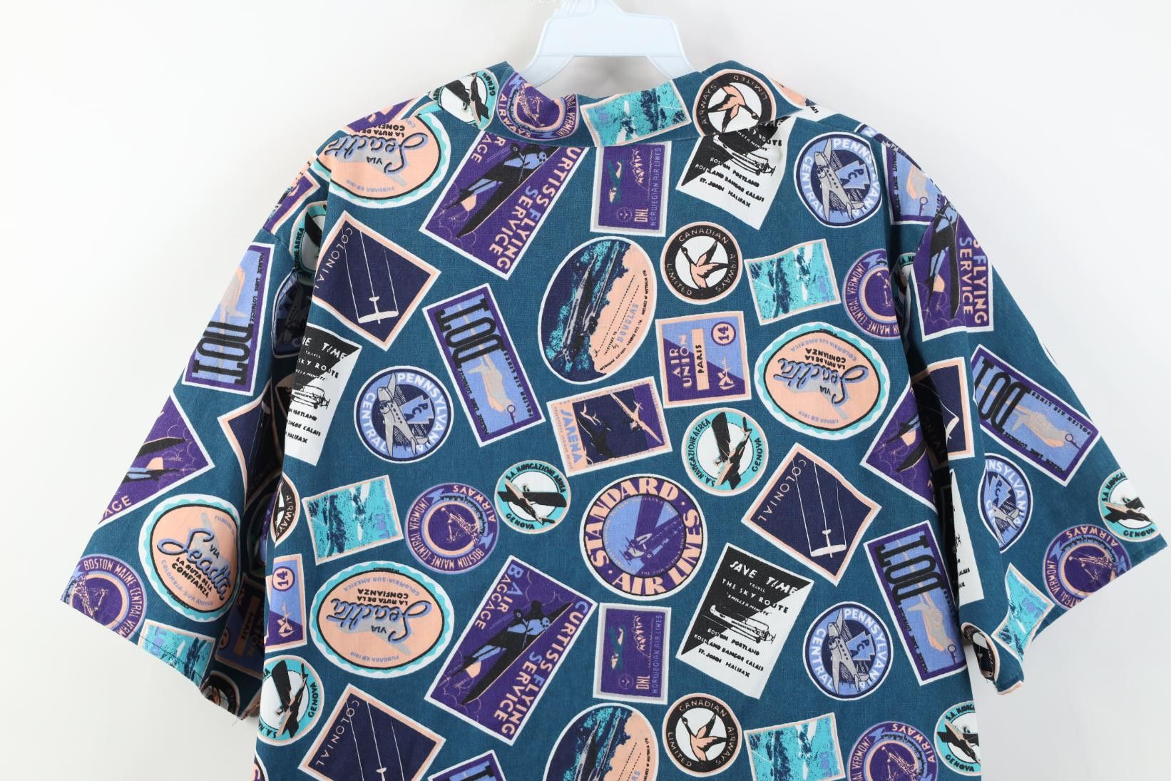 Vintage Deadstock Vintage 90s Airplane Stamp Camp Zip Shirt Jacket Size US M / EU 48-50 / 2 - 12 Thumbnail