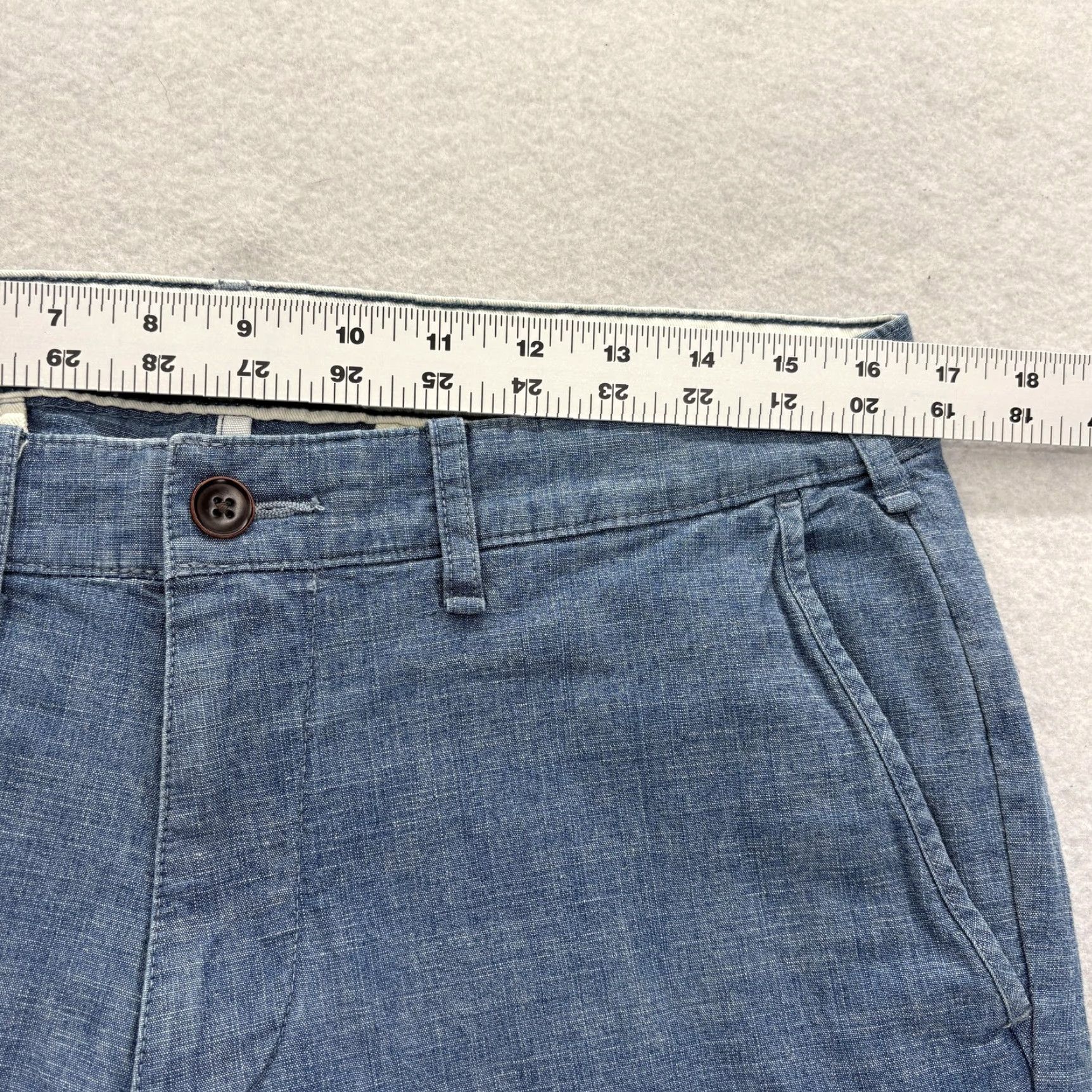 Abercrombie & Fitch Abercrombie & Fitch Chino Pants Mens 32x30 Blue Chambray Kennan Straight Stretch Casual Flat Front Pockets Slim/Regular Fit Size US 32 / EU 48 - 6 Thumbnail