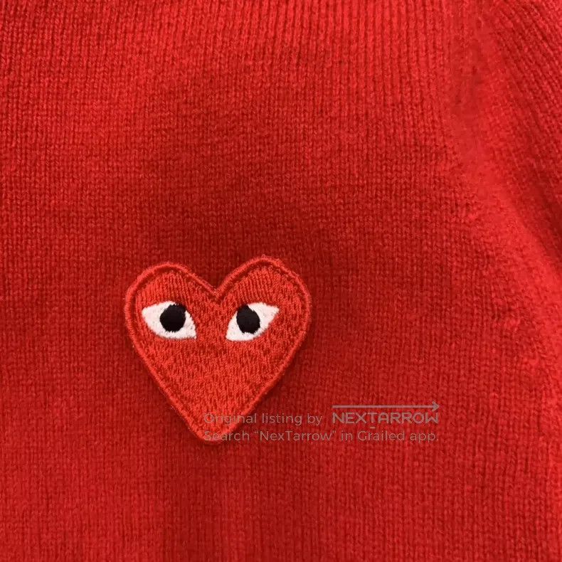 Comme des Garcons Comme Des Garcons Red heart sweater with red heart embroid Size XS / US 0-2 / IT 36-38 - 3 Thumbnail