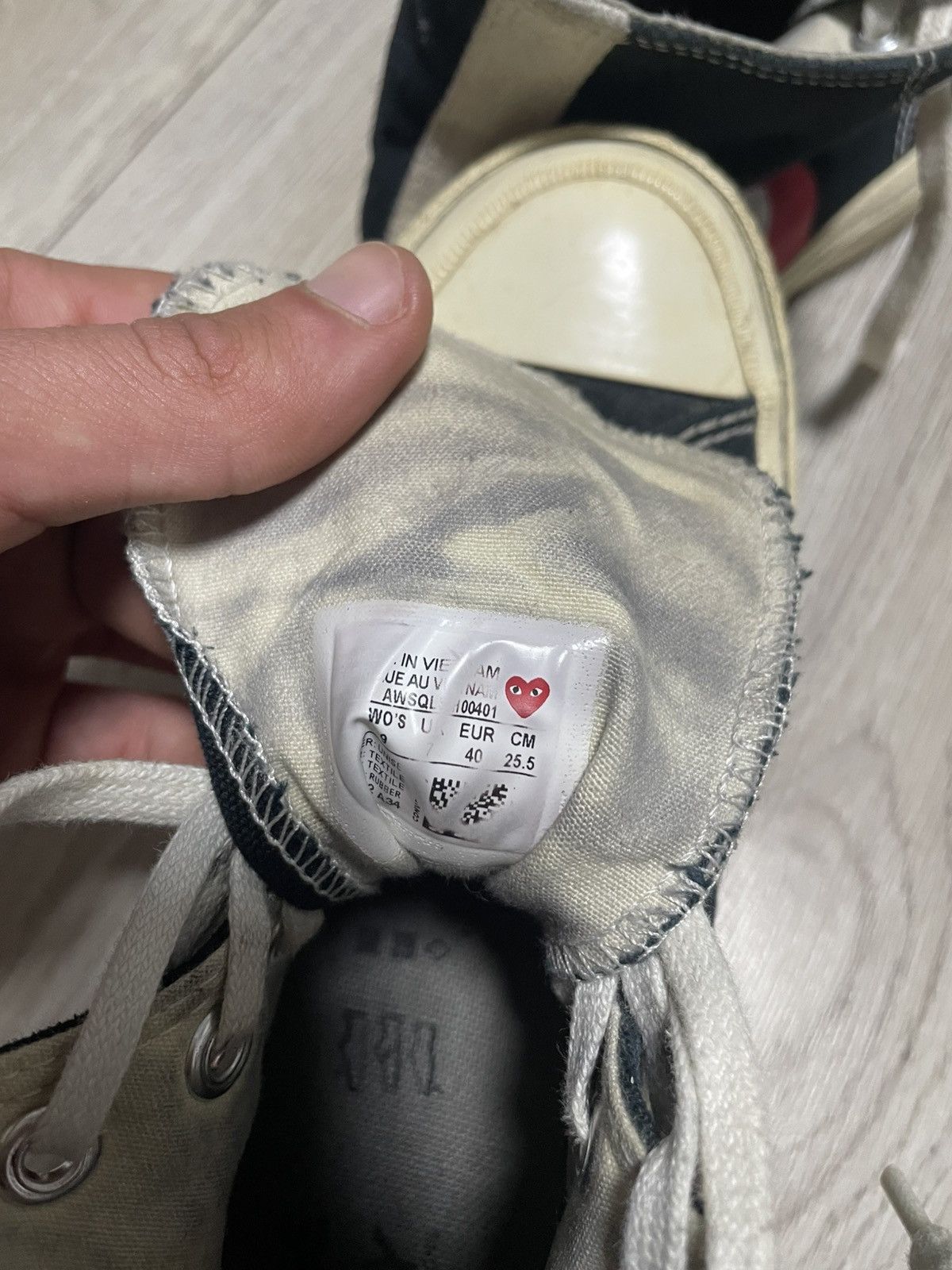 Comme des Garcons × Converse Comme des Garcons Converse Hi Top Sneakers Chuck Taylor Size US 7 / EU 40 - 18 Thumbnail