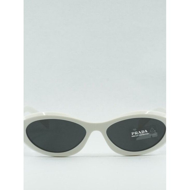 Prada PR26ZS 17K08Z Sunglasses Talc Oval Frame, Grey Lenses display picture 1
