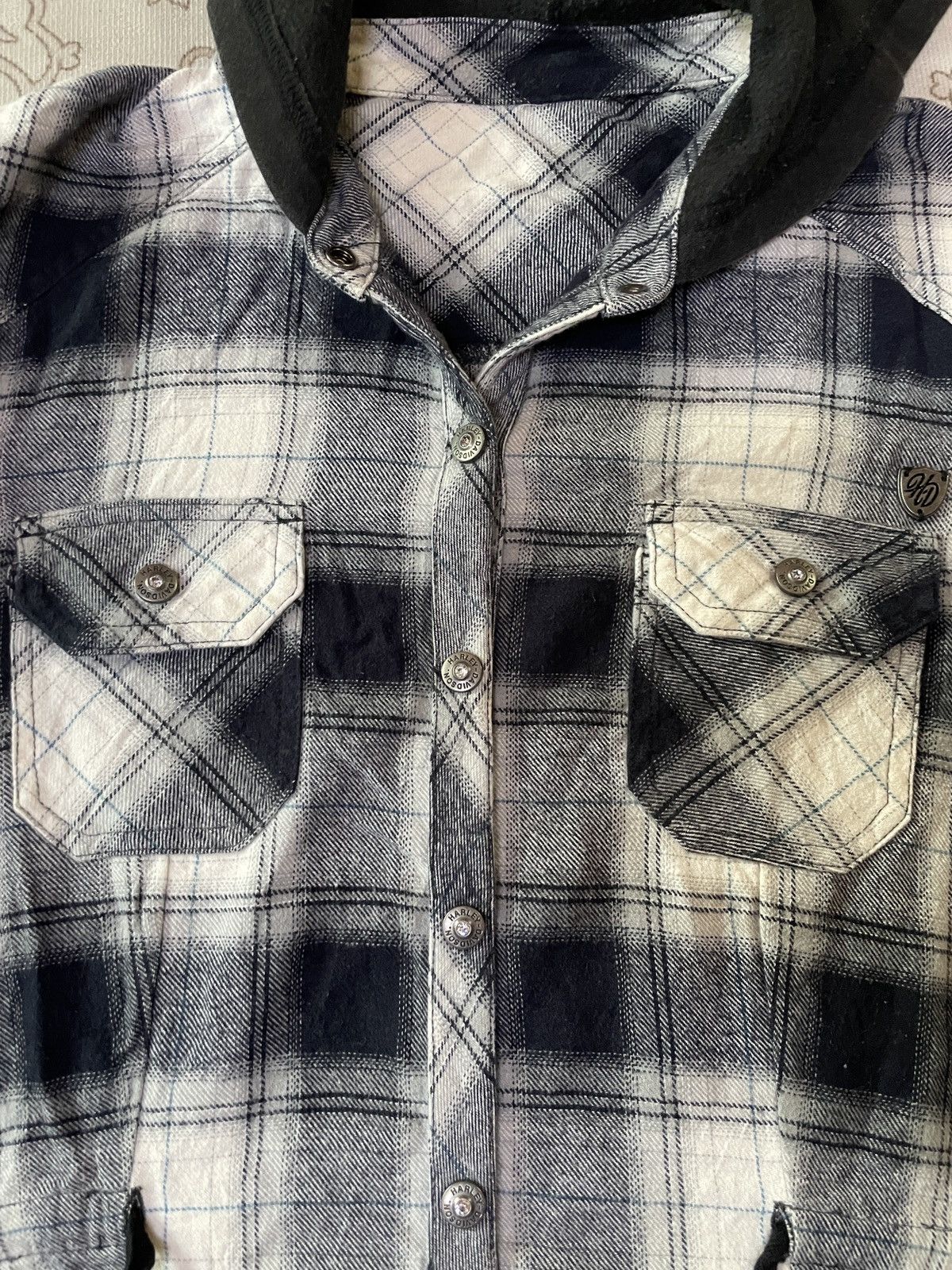 Vintage Vintage Harley Davidson Flannel plaids hooded embroidery szM Size M / US 6-8 / IT 42-44 - 5 Thumbnail