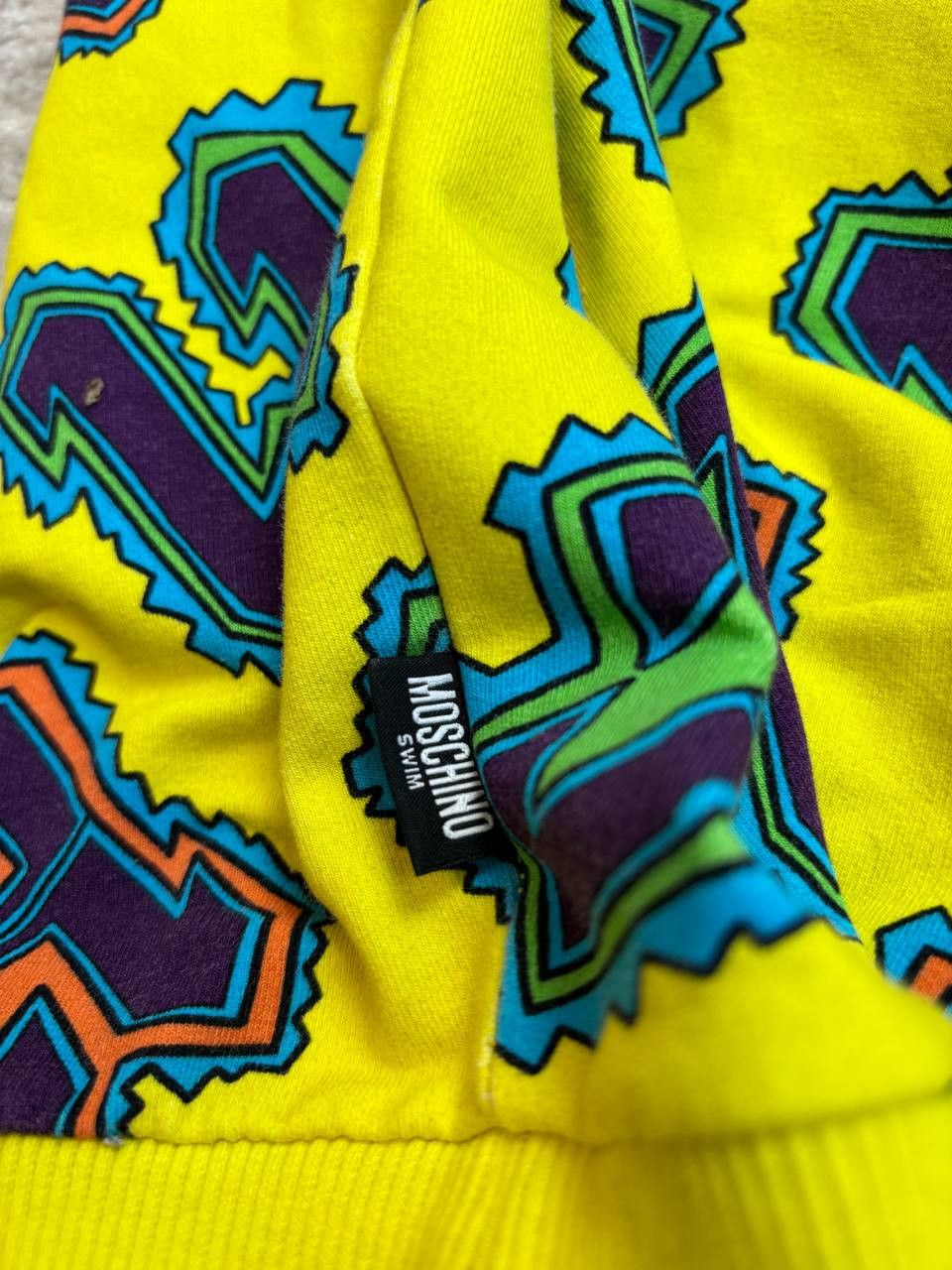 Moschino Moschino Swim Allover Graphic Logo Sweatshirt - Yellow/Multi Size US M / EU 48-50 / 2 - 3 Thumbnail